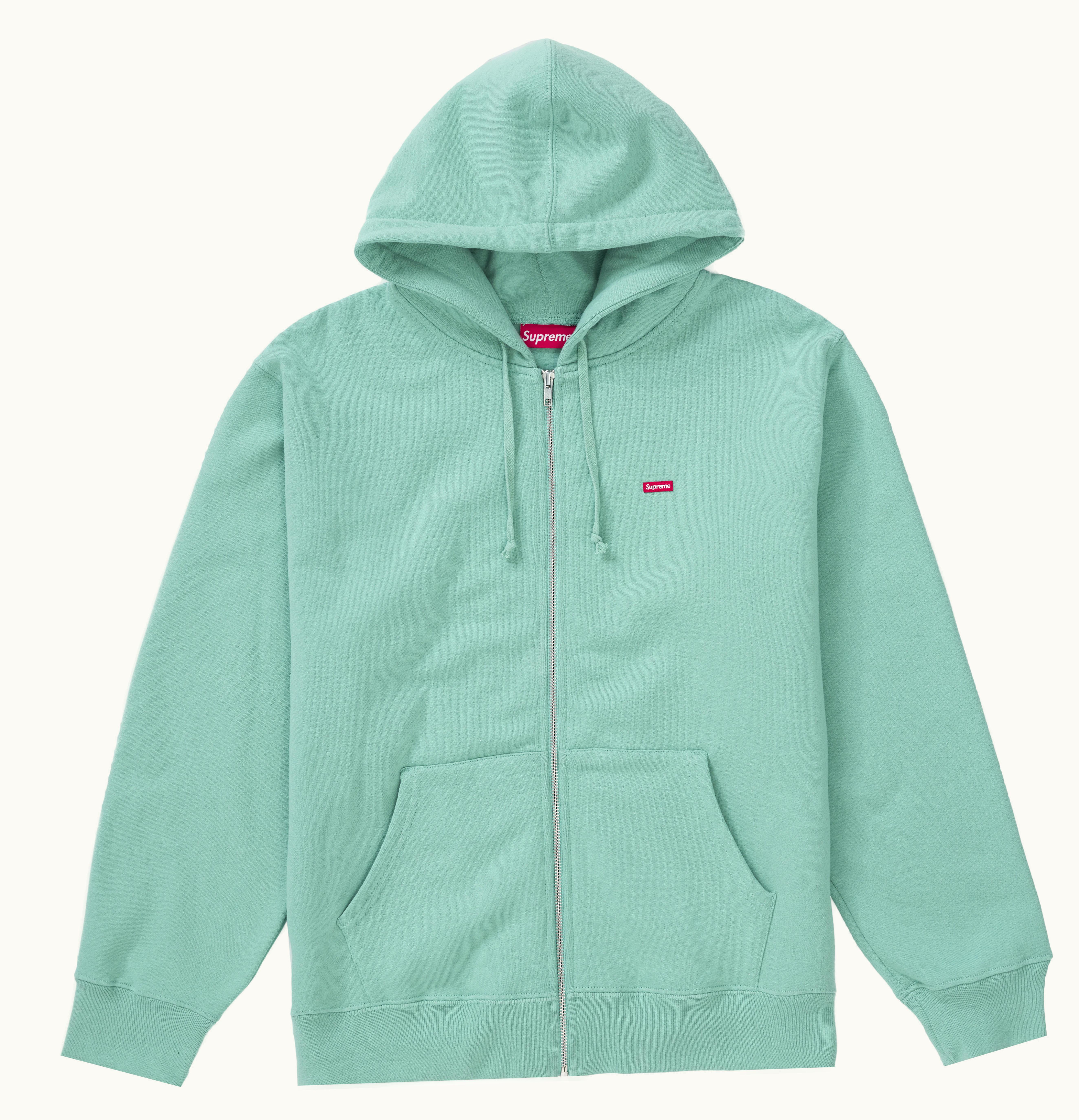 Supreme Supreme Small Box Zip Up Hooded Sweatshirt Dusty Aqua