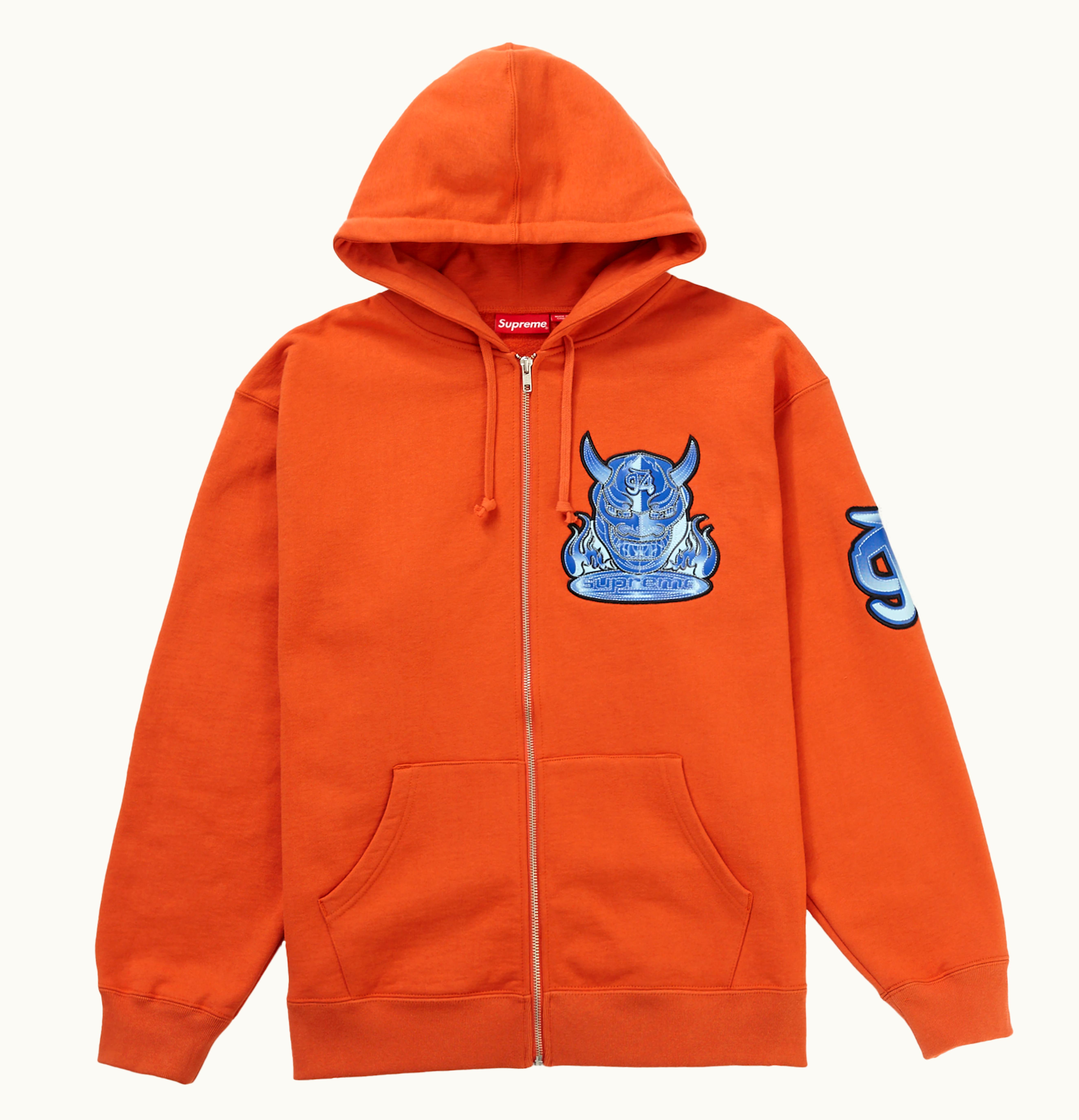Supreme Supreme Demon Zip Up Hooded Sweatshirt Burnt Orange