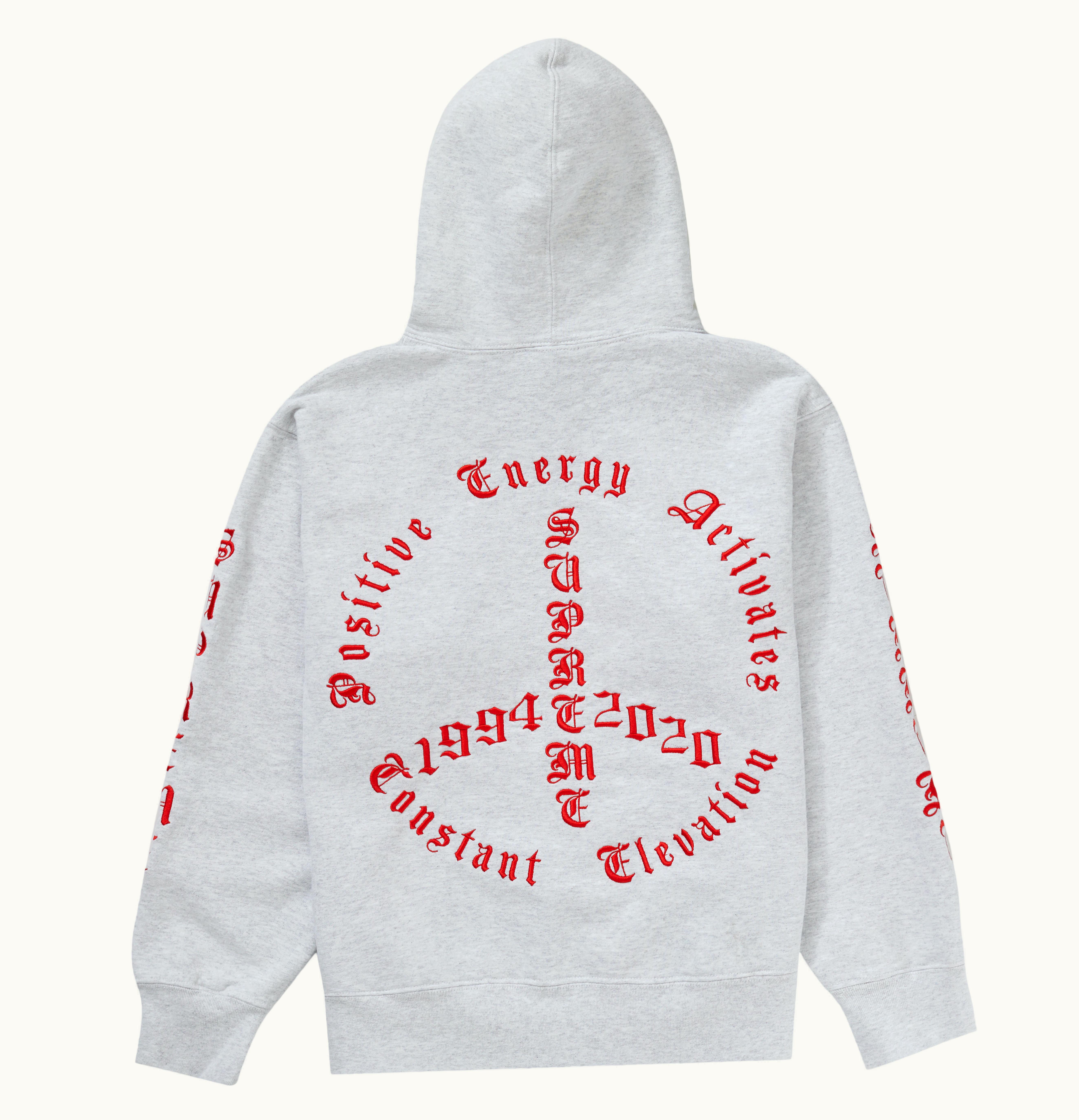Supreme Supreme Peace Hooded Sweatshirt Ash Grey