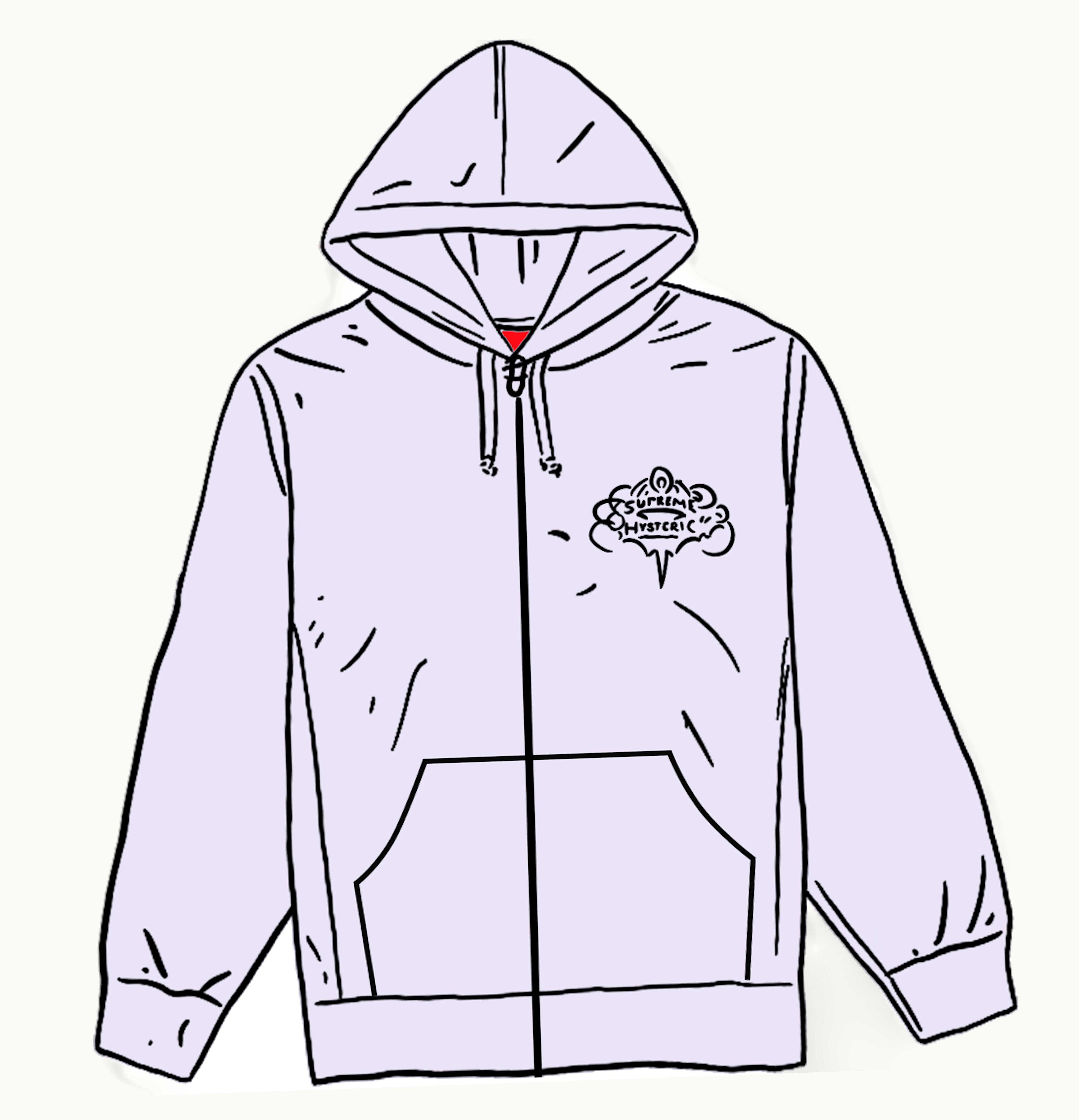 Supreme Supreme HYSTERIC GLAMOUR Zip Up Hooded Sweatshirt Ash Grey