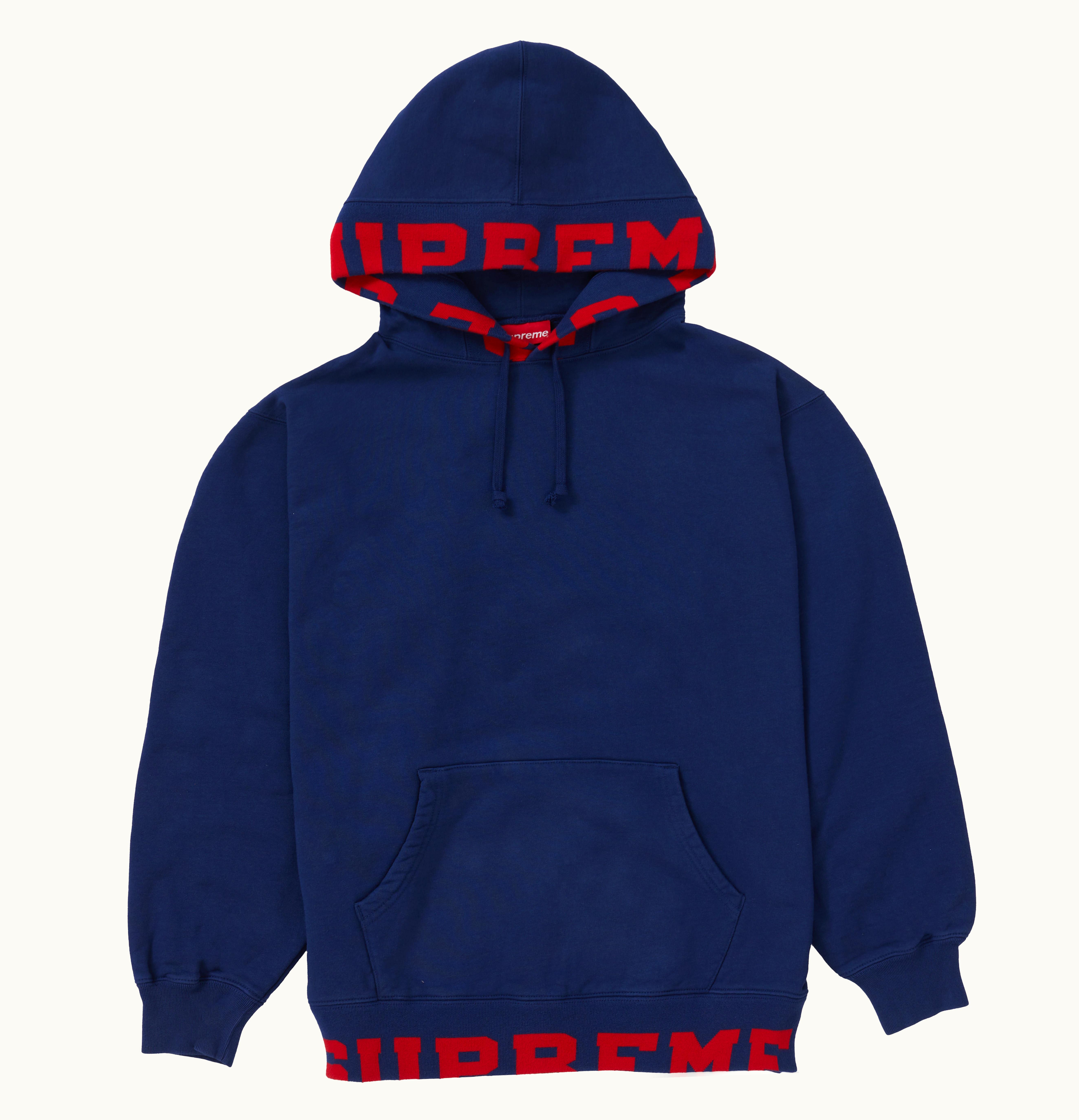 Supreme Supreme Cropped Logos Hooded Sweatshirt Dark Blue