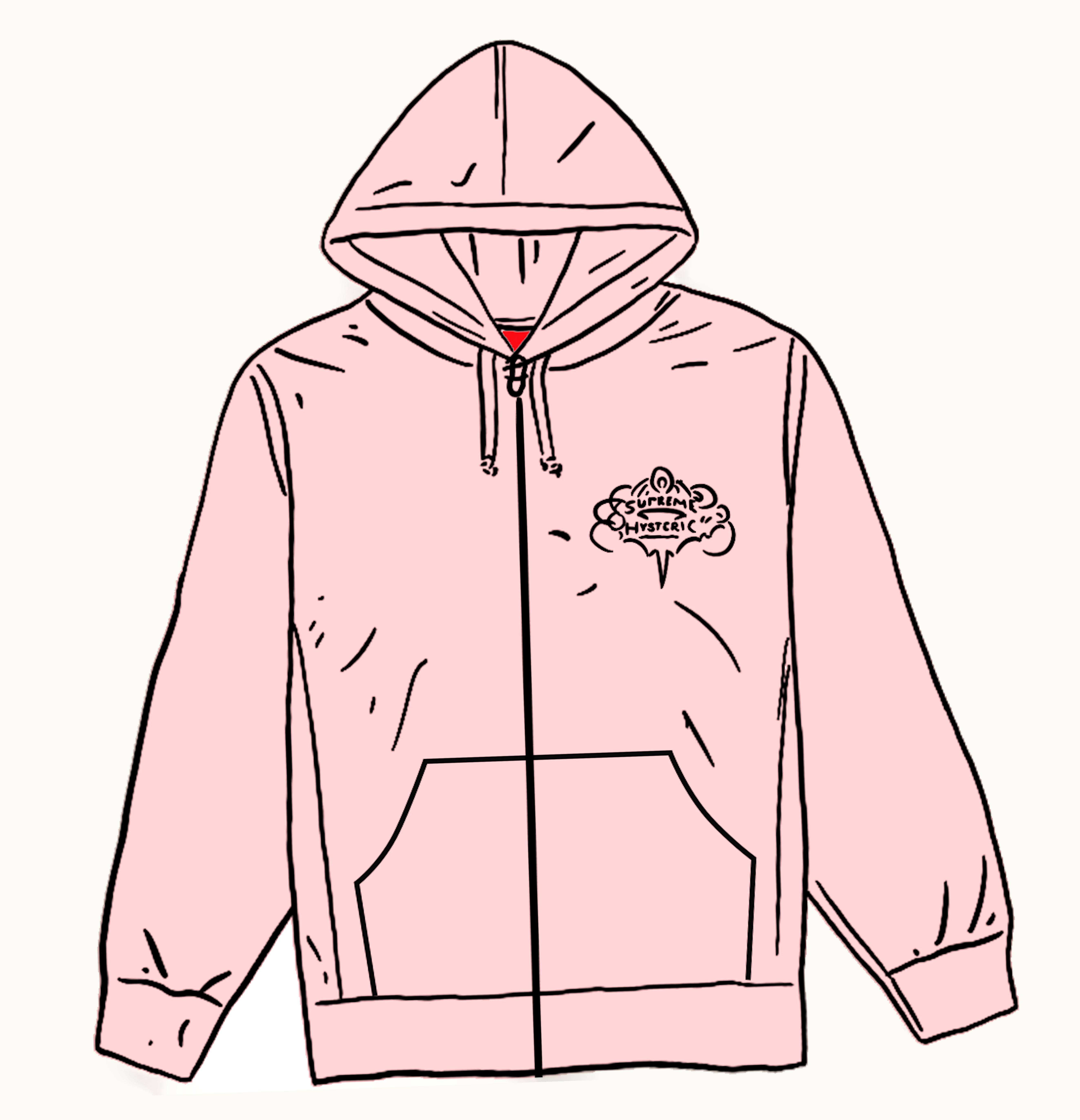 Supreme Supreme HYSTERIC GLAMOUR Zip Up Hooded Sweatshirt Light Pink