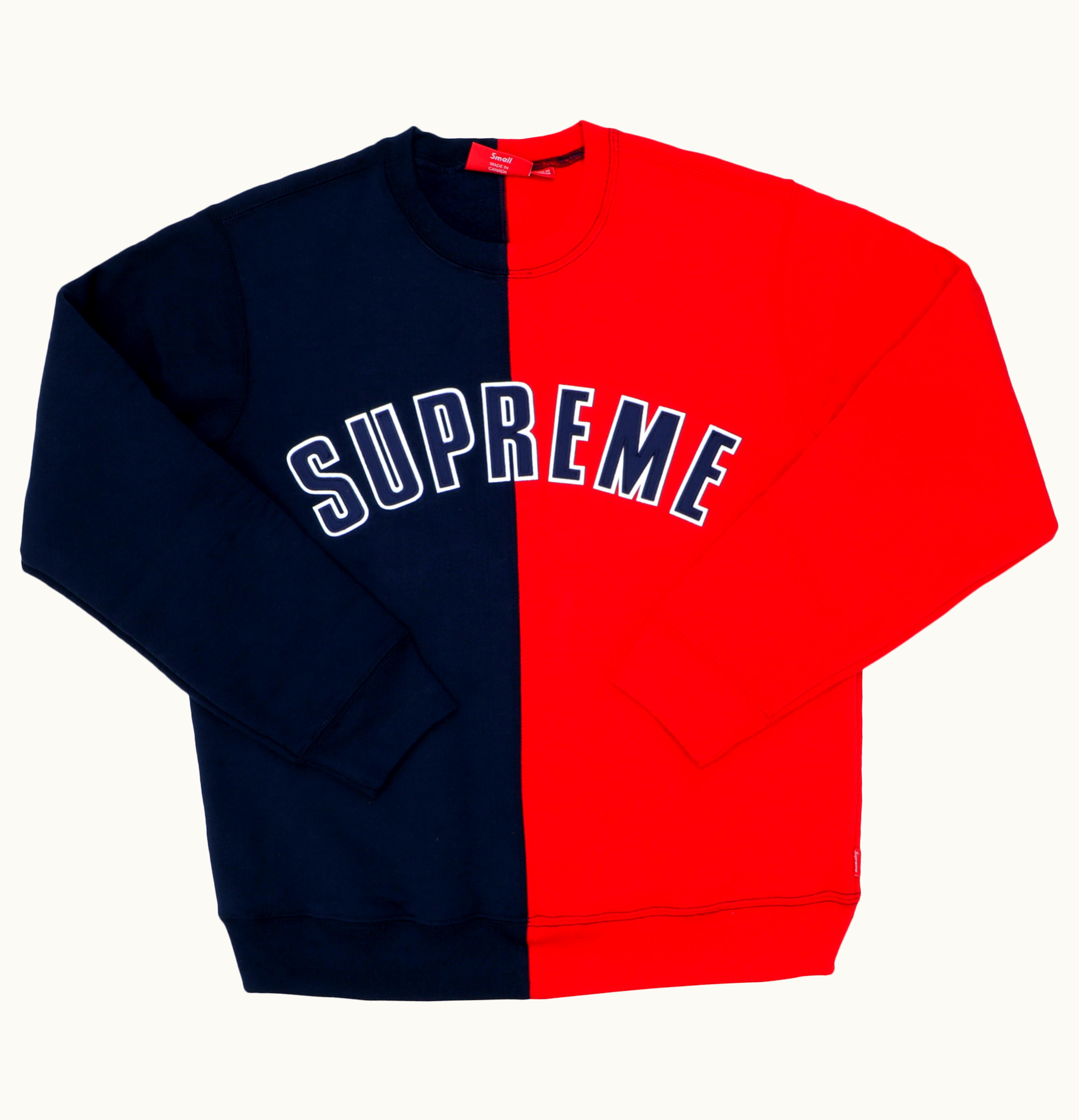 Supreme Supreme Split Crewneck Sweatshirt Navy