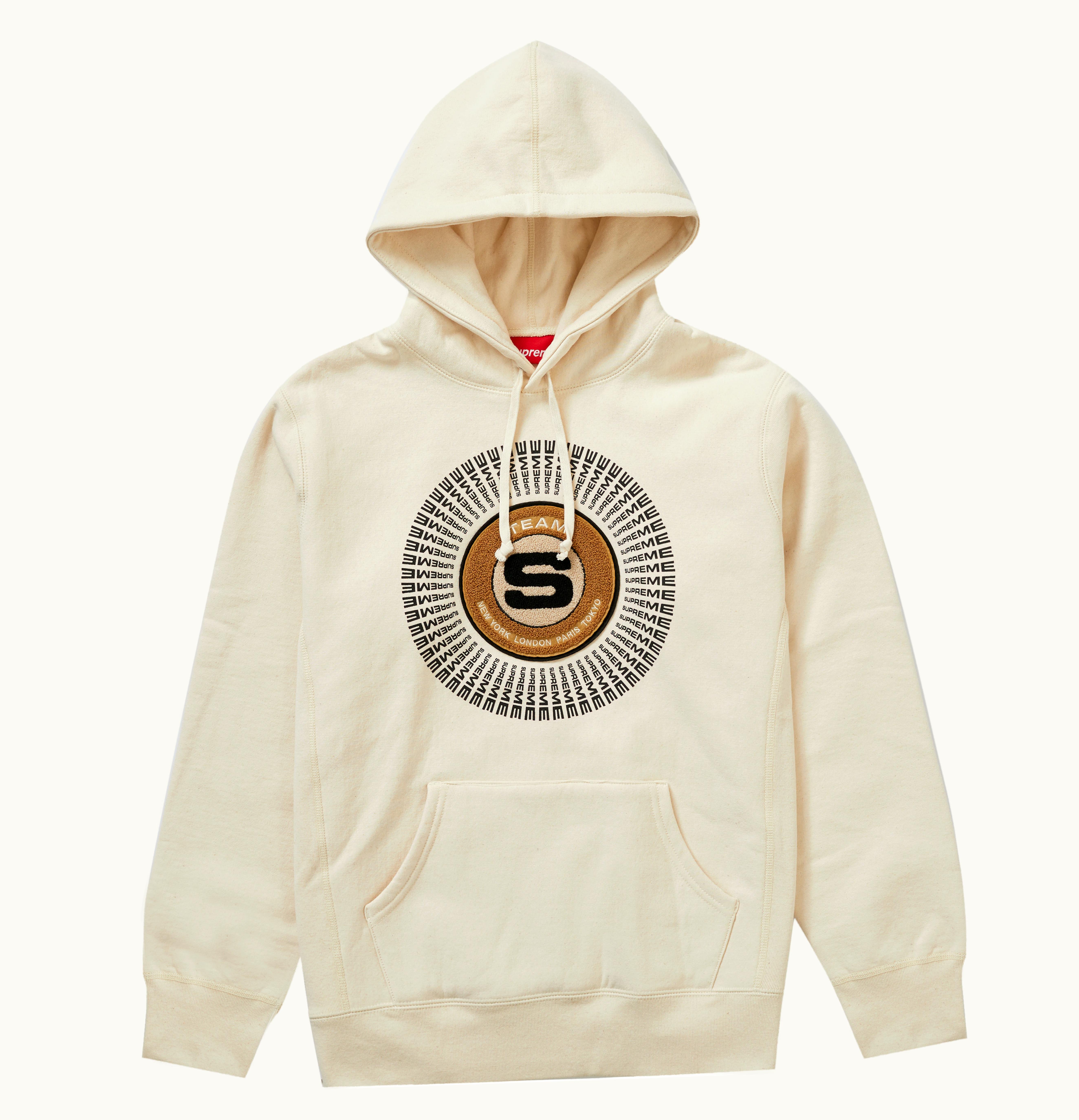 Supreme Supreme Chenille Applique Hooded Sweatshirt Natural