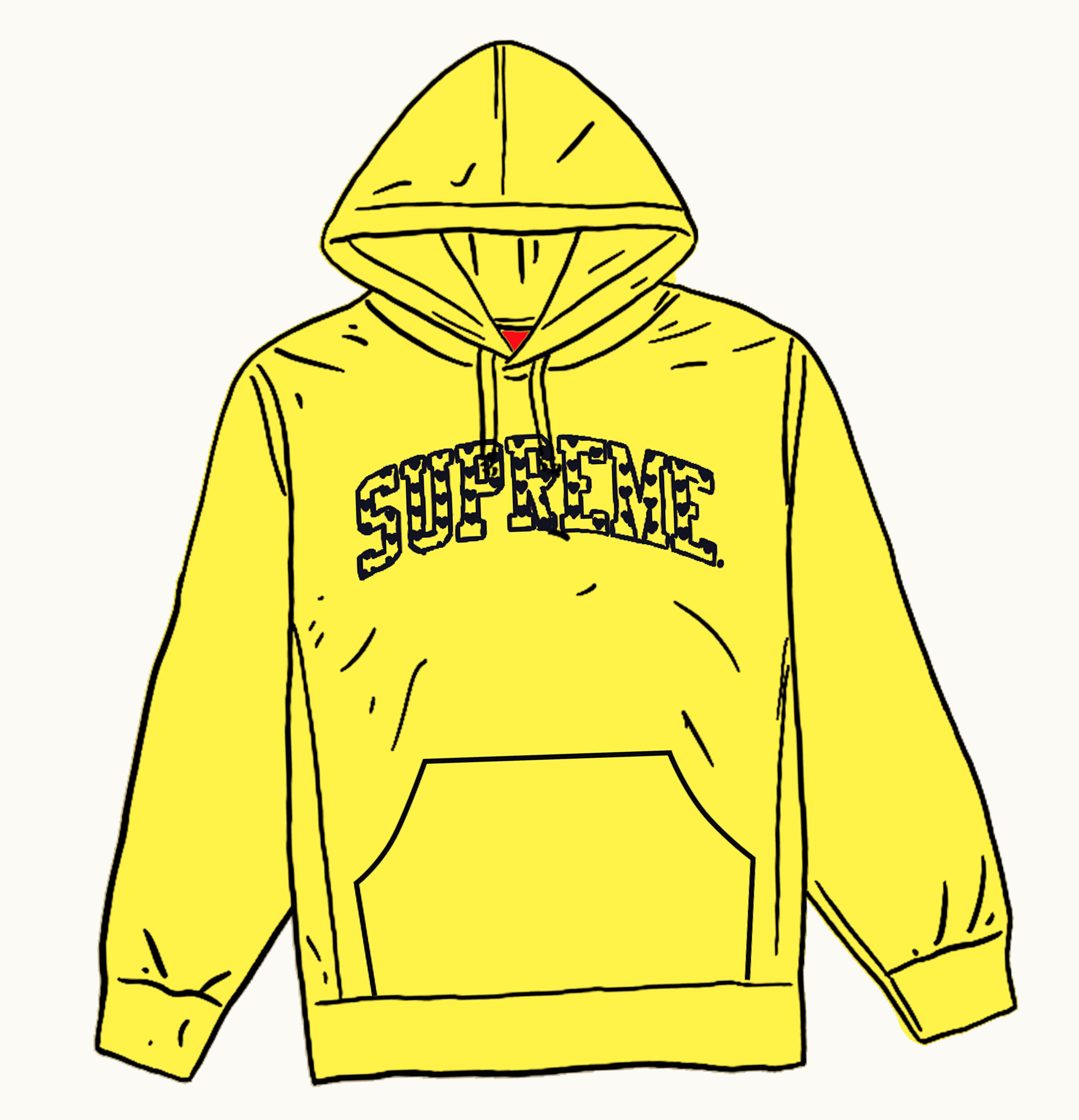 Supreme Supreme Hearts Arc Hooded Sweatshirt Light Lemon