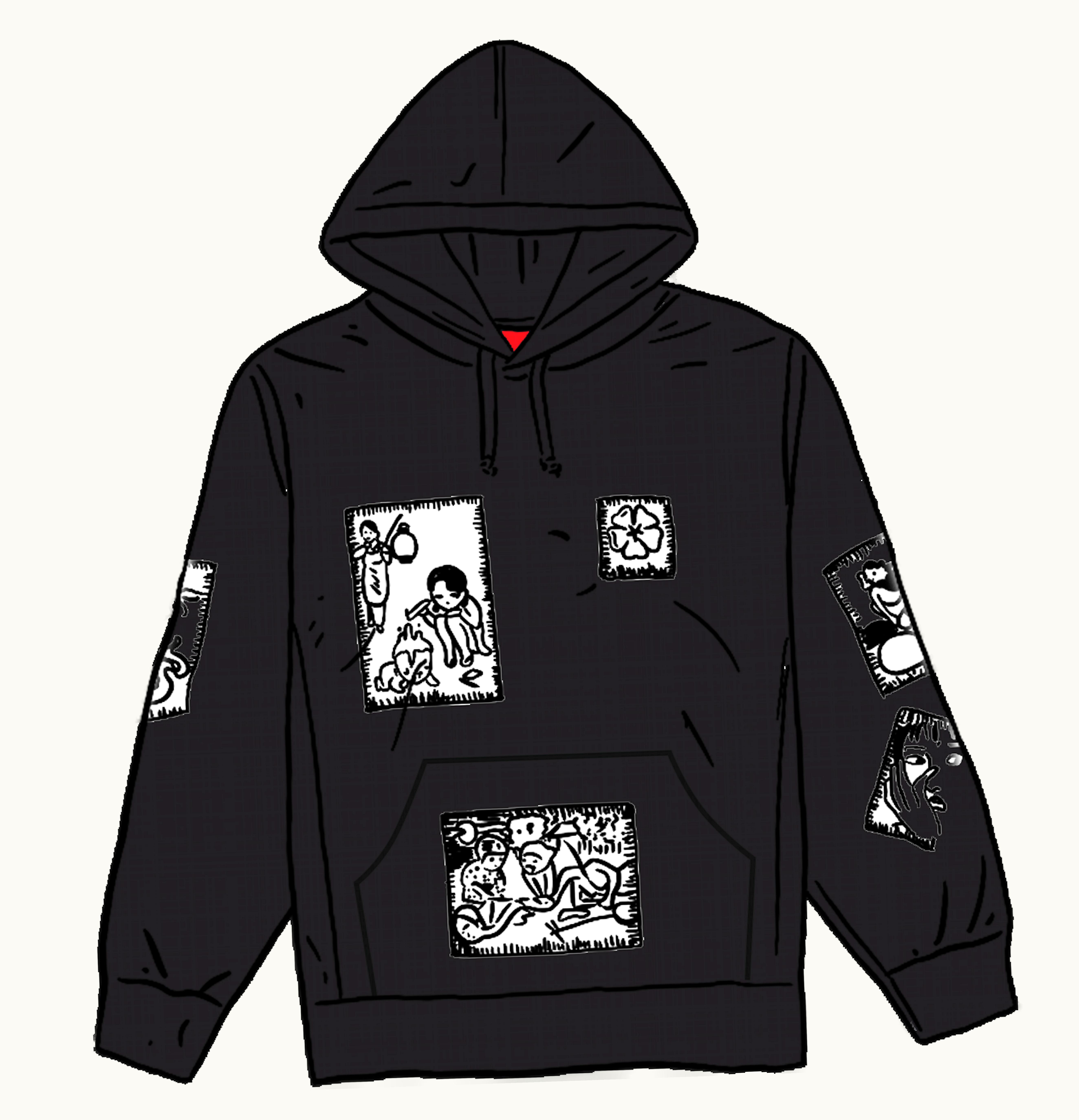 Supreme Supreme Toshio Saeki Supreme Hooded Sweatshirt Black