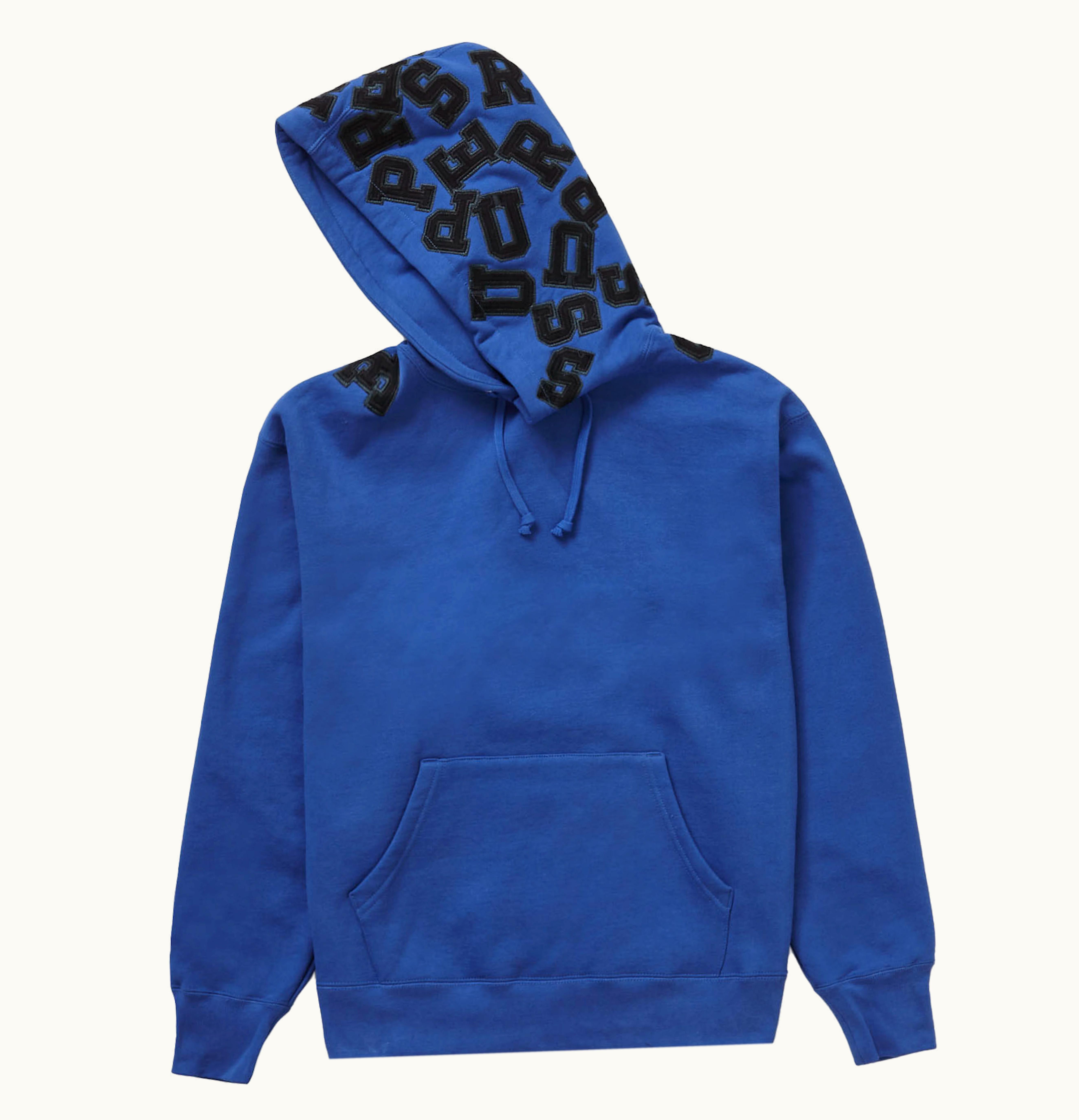 Supreme Supreme Scattered Applique Hooded Sweatshirt Washed Royal