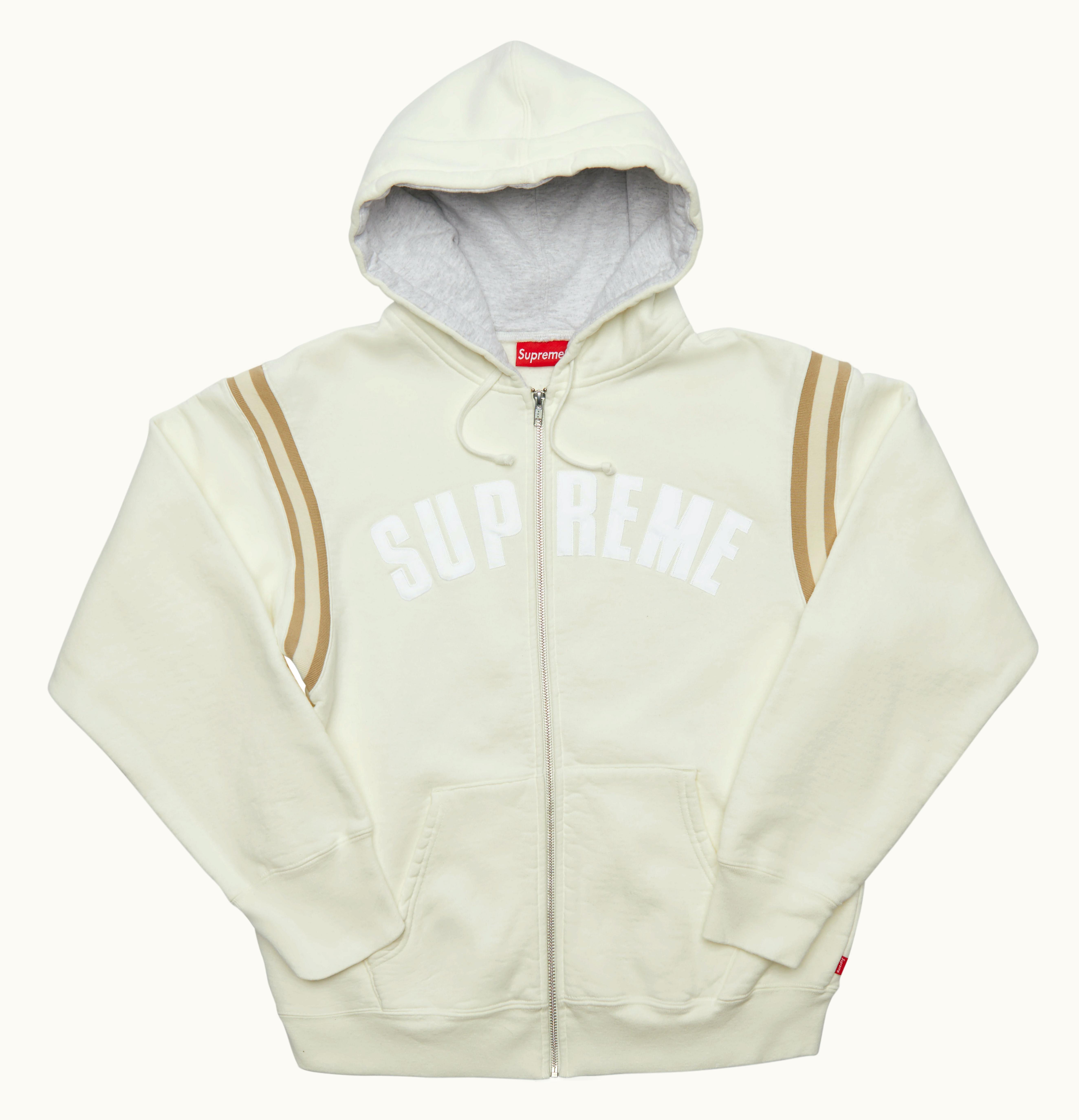 Supreme Supreme Jet Sleeve Zip Up Hooded Sweatshirt White