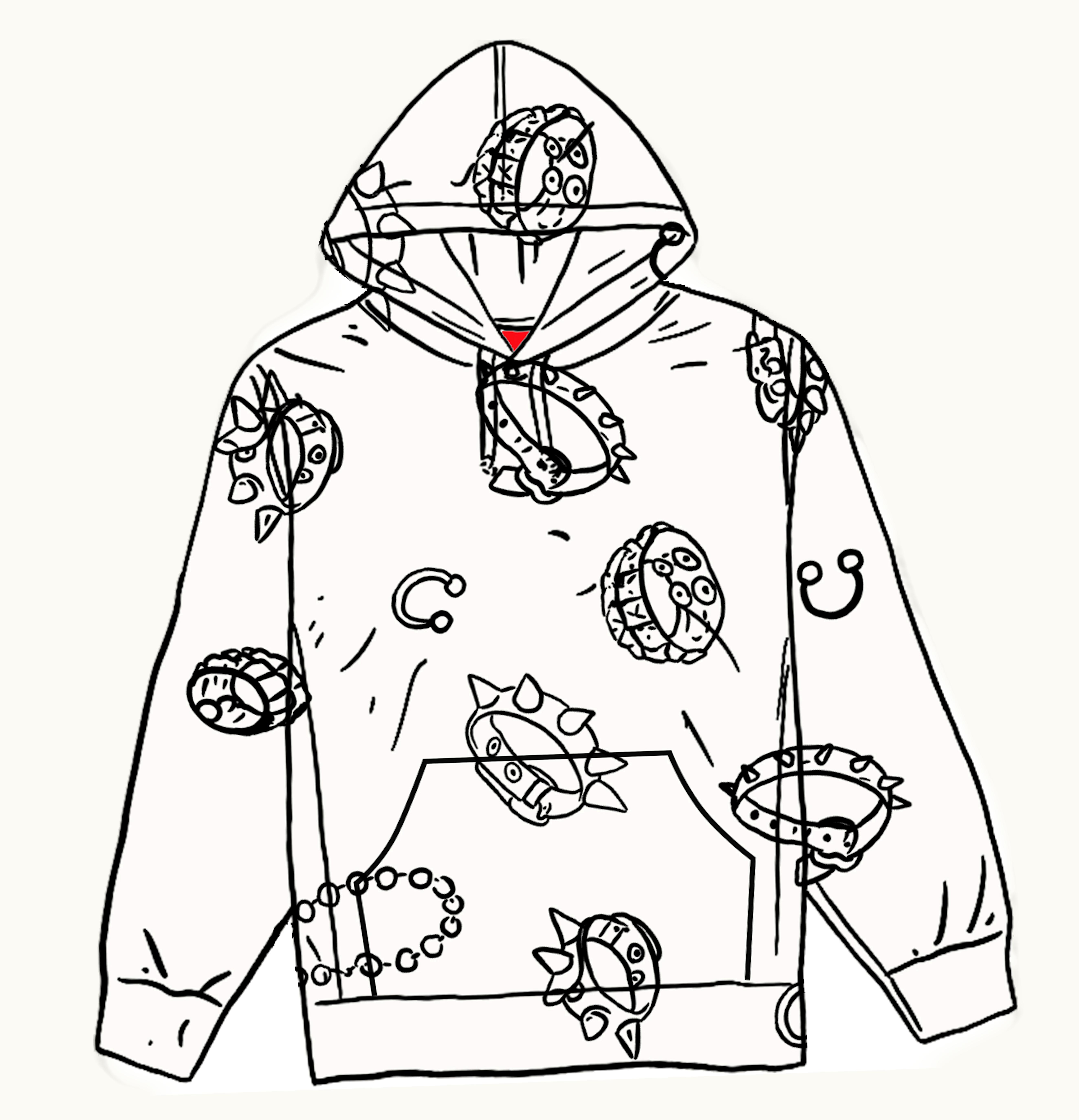 Supreme Supreme Studded Collars Hooded Sweatshirt White