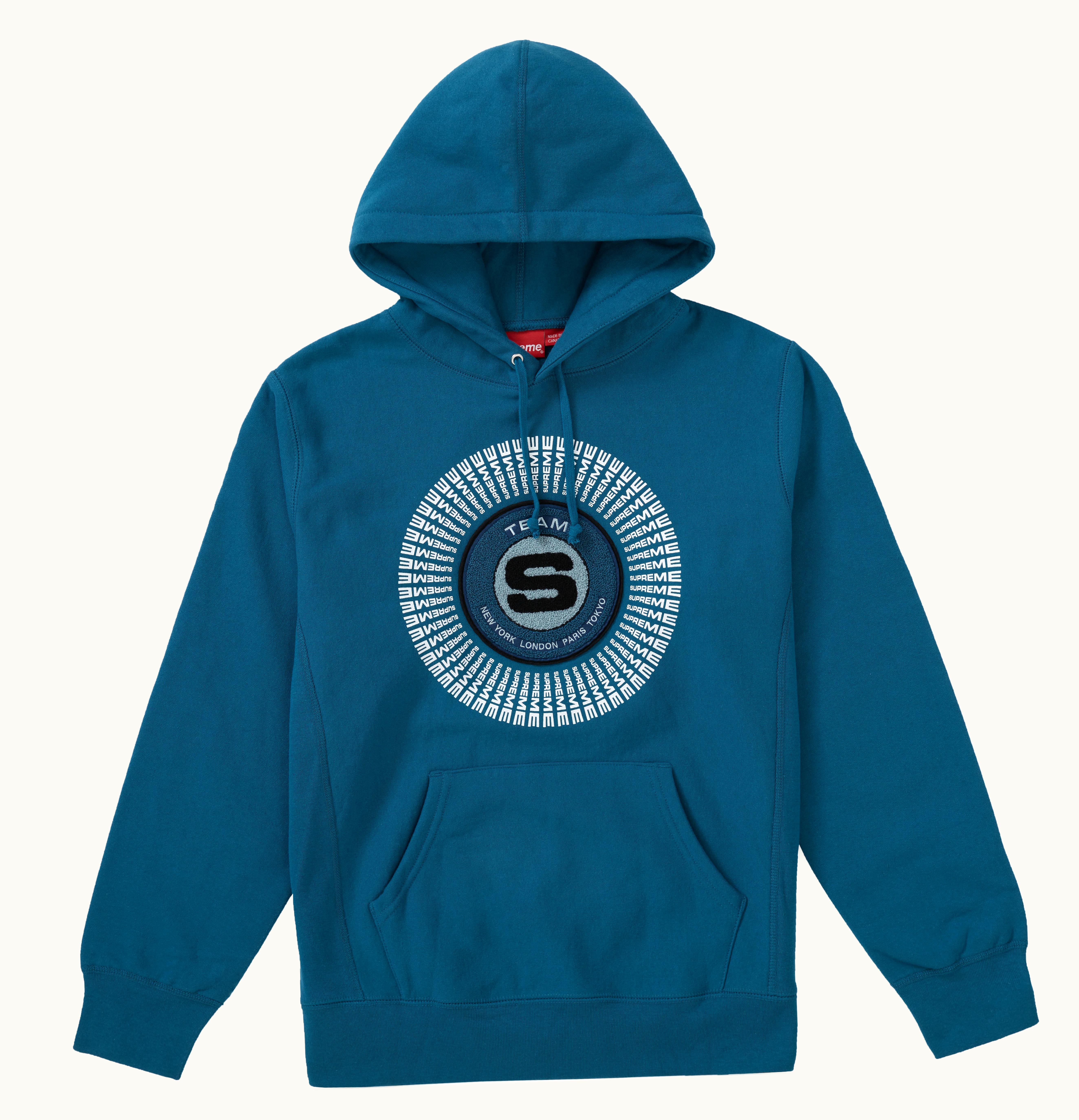Supreme Supreme Chenille Applique Hooded Sweatshirt Marine Blue