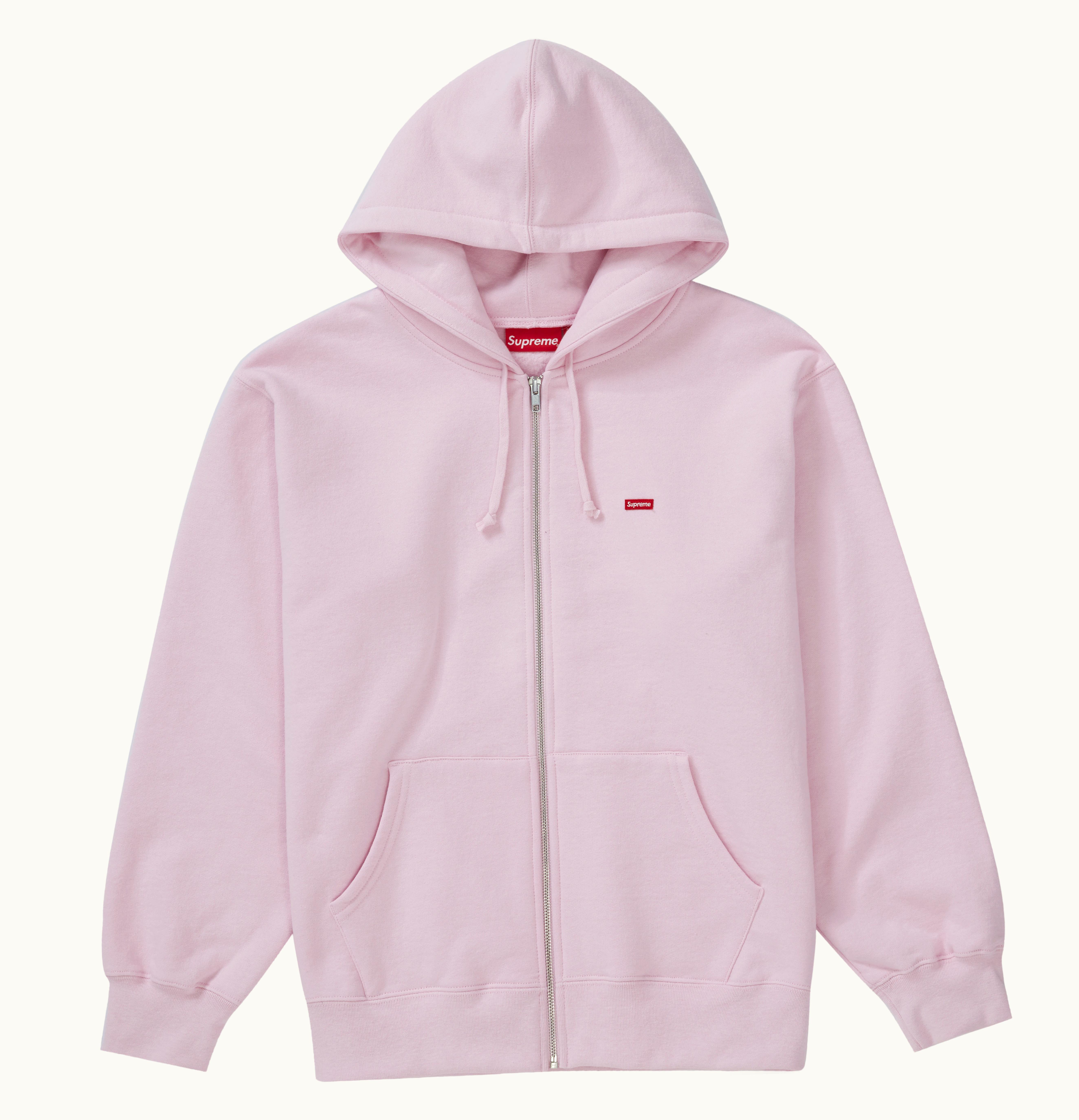 Supreme Supreme Small Box Zip Up Hooded Sweatshirt Light Pink