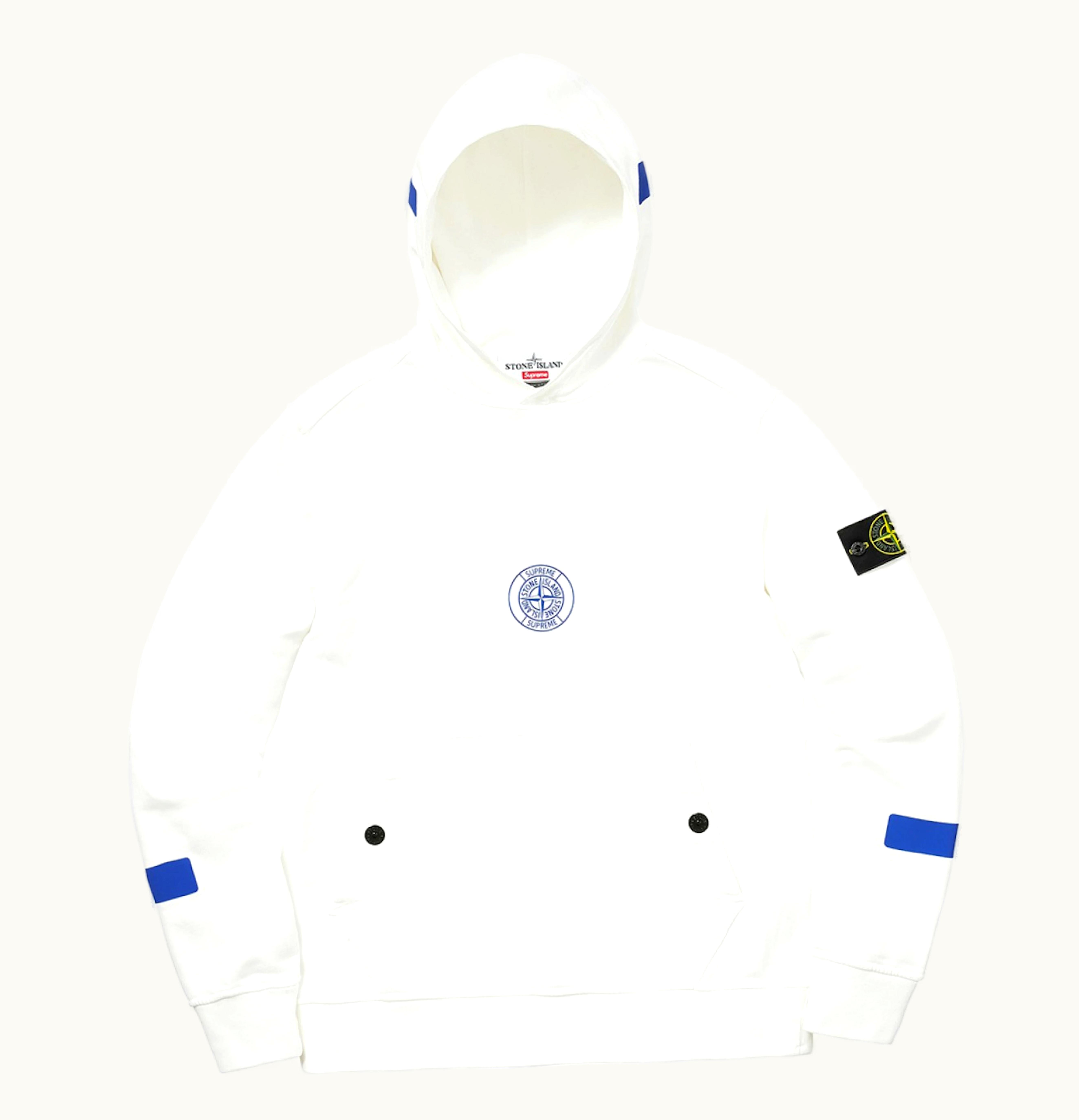 Supreme Supreme Stone Island Hooded Sweatshirt White