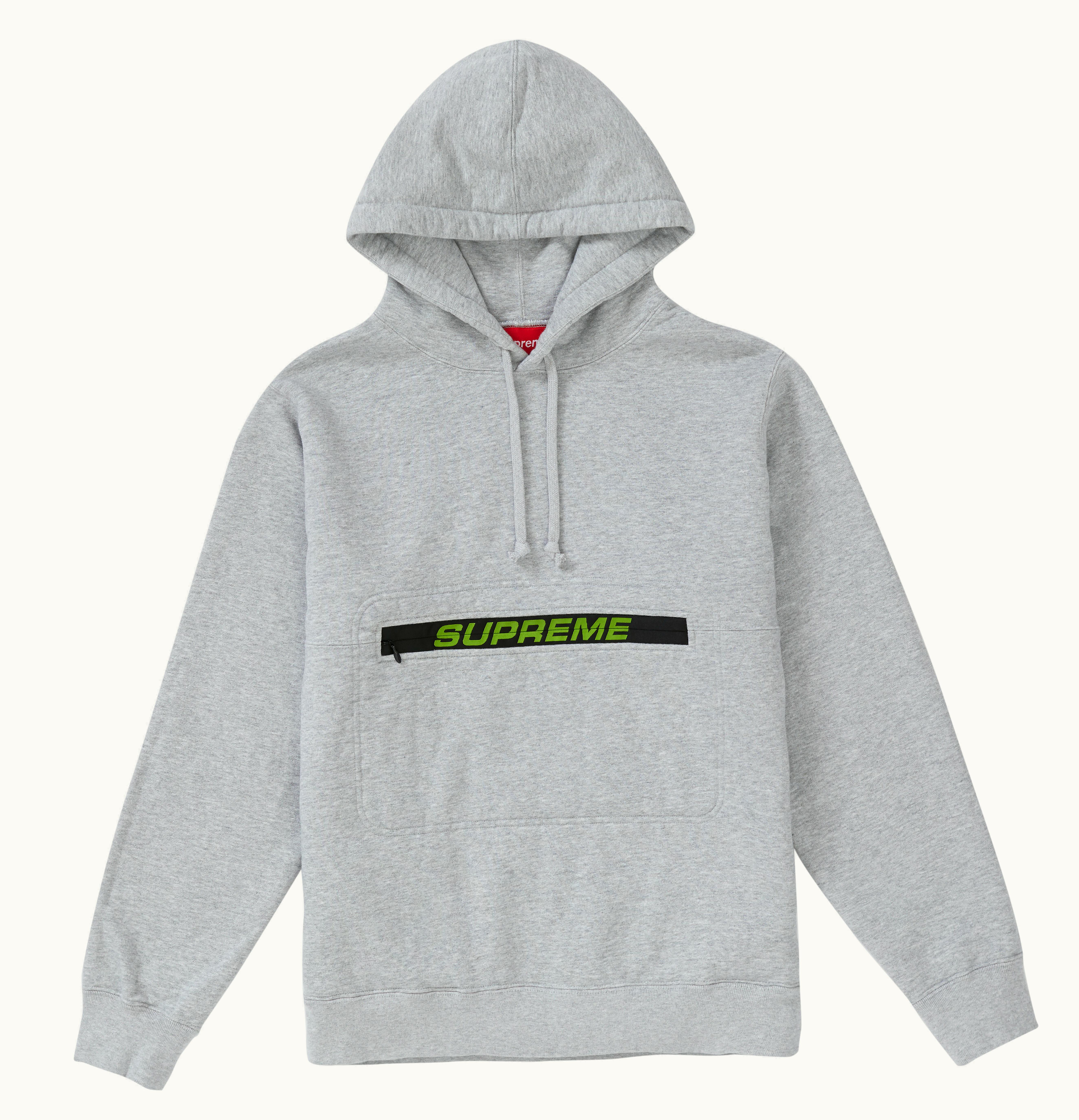 Supreme Supreme Zip Pouch Hooded Sweatshirt Heather Grey