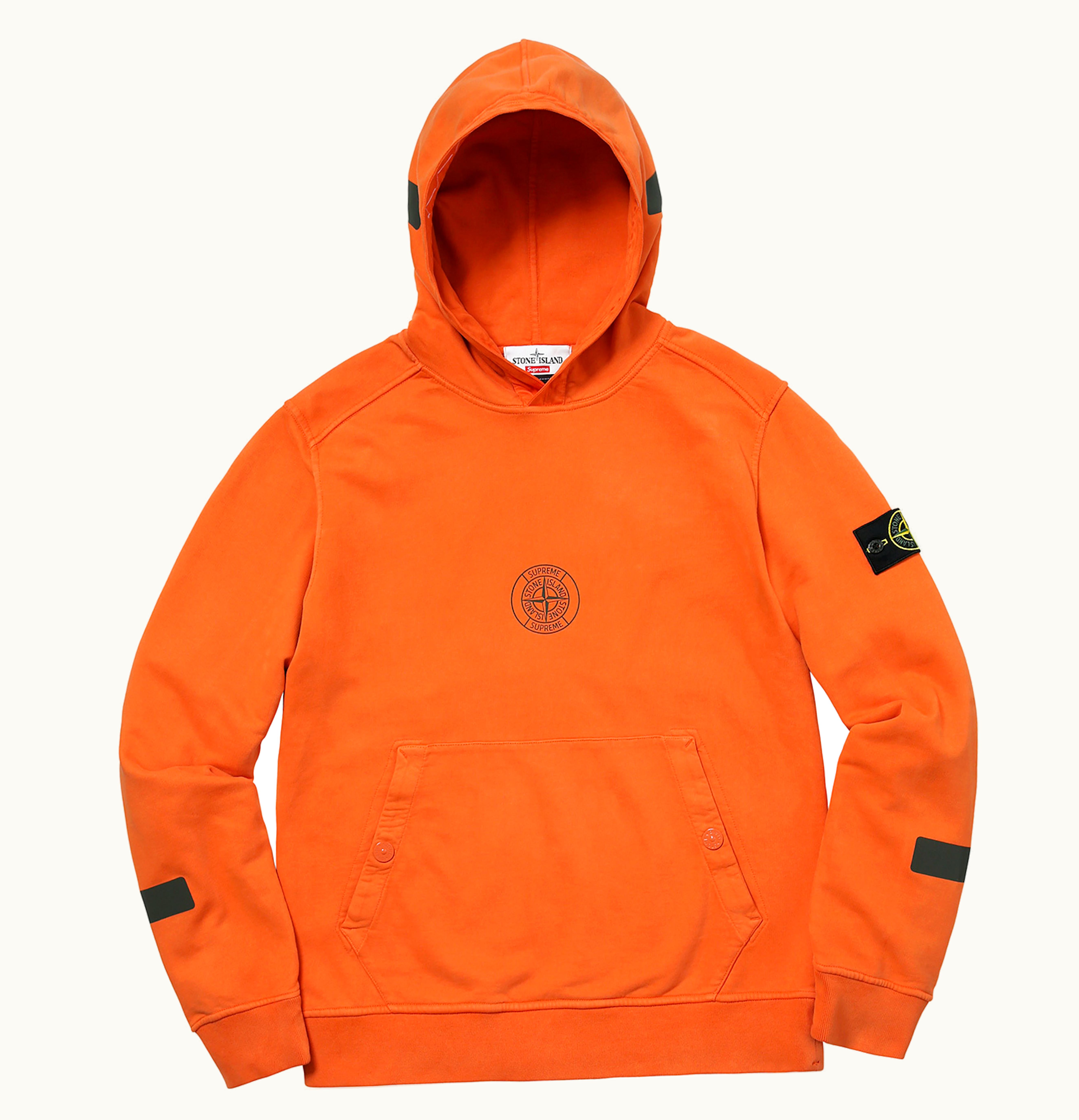 Supreme Supreme Stone Island Hooded Sweatshirt Orange