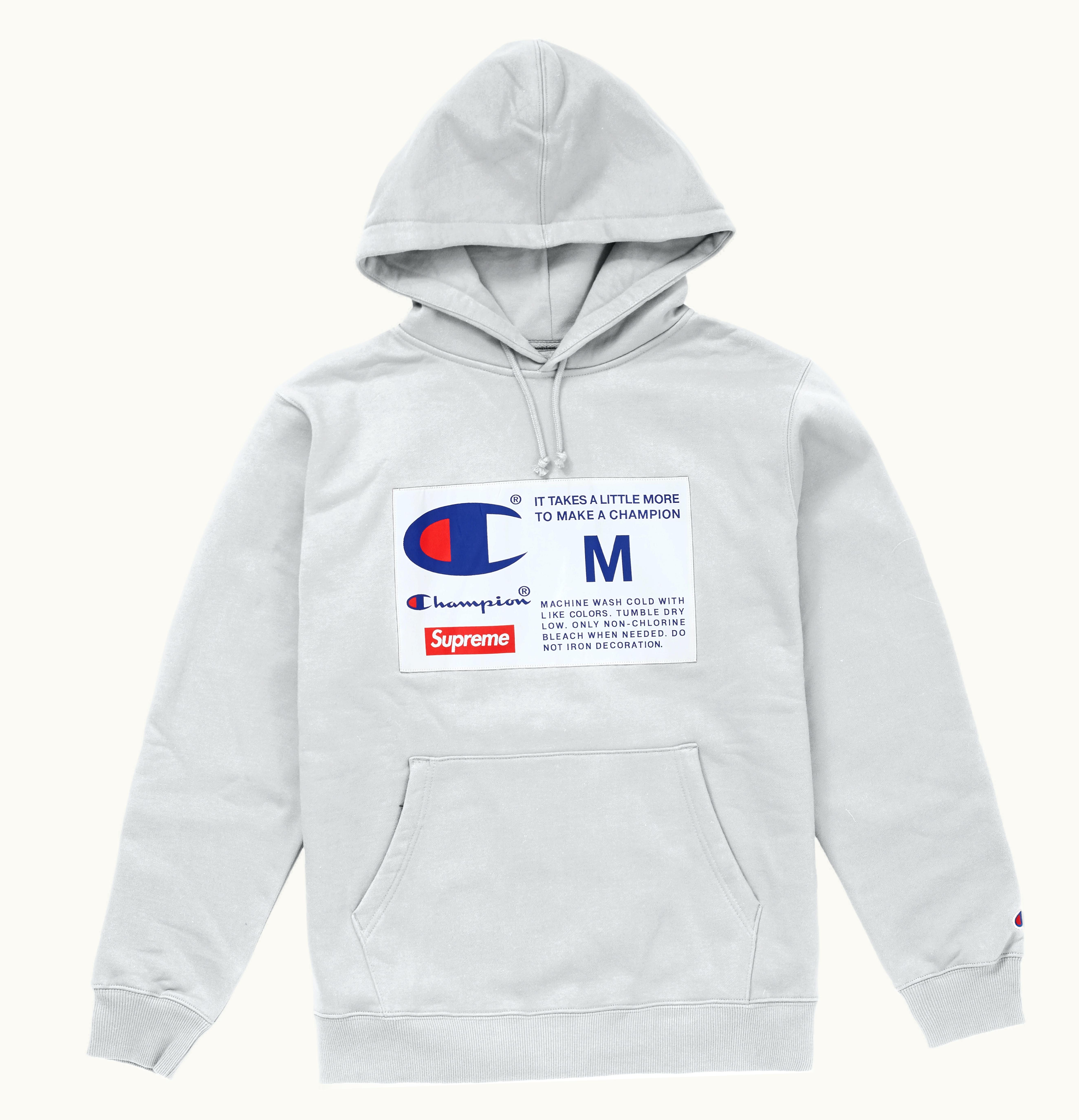 Supreme Supreme Champion Label Hooded Sweatshirt Ash Grey