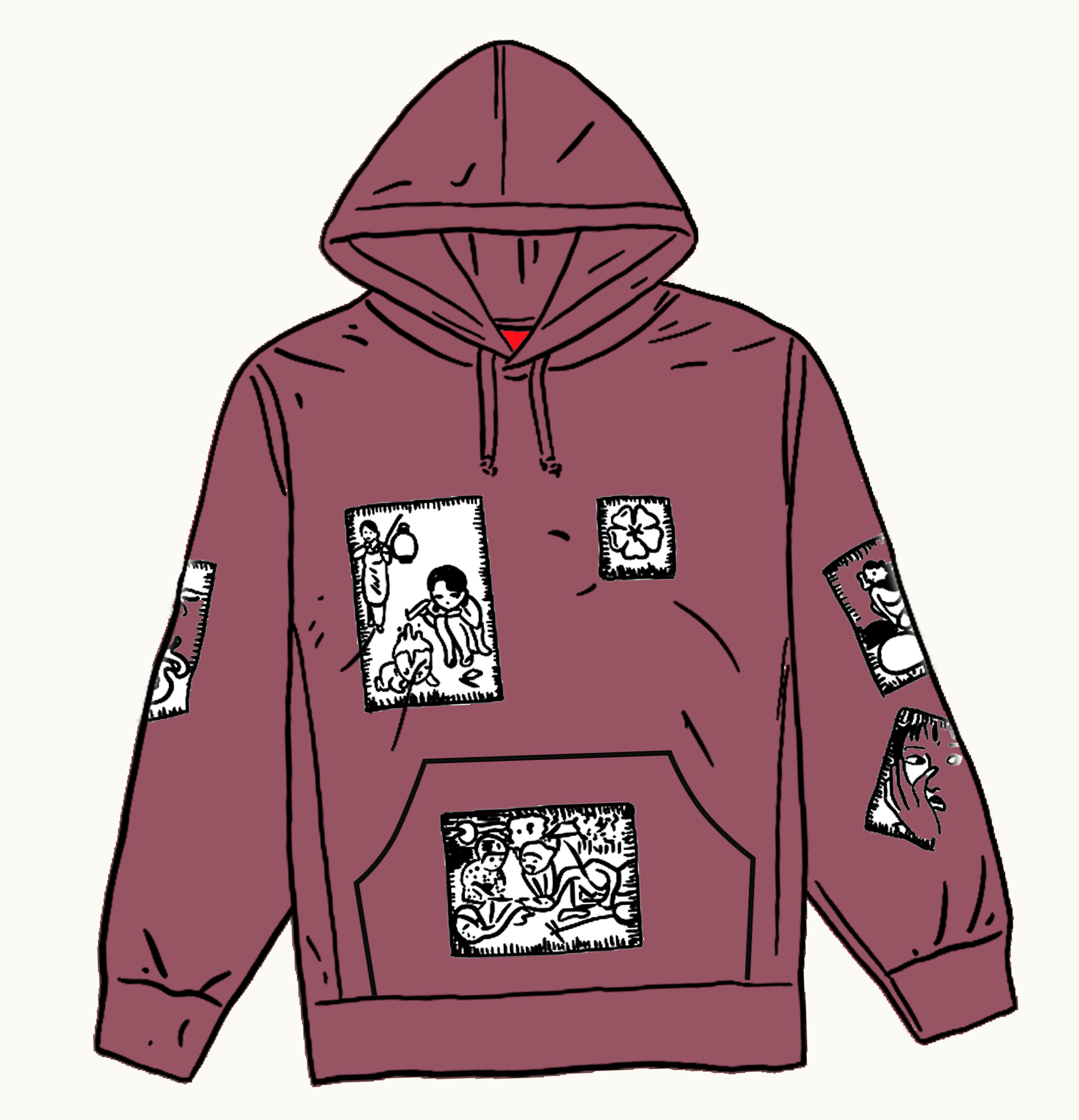 Supreme Supreme Toshio Saeki Supreme Hooded Sweatshirt Light Purple