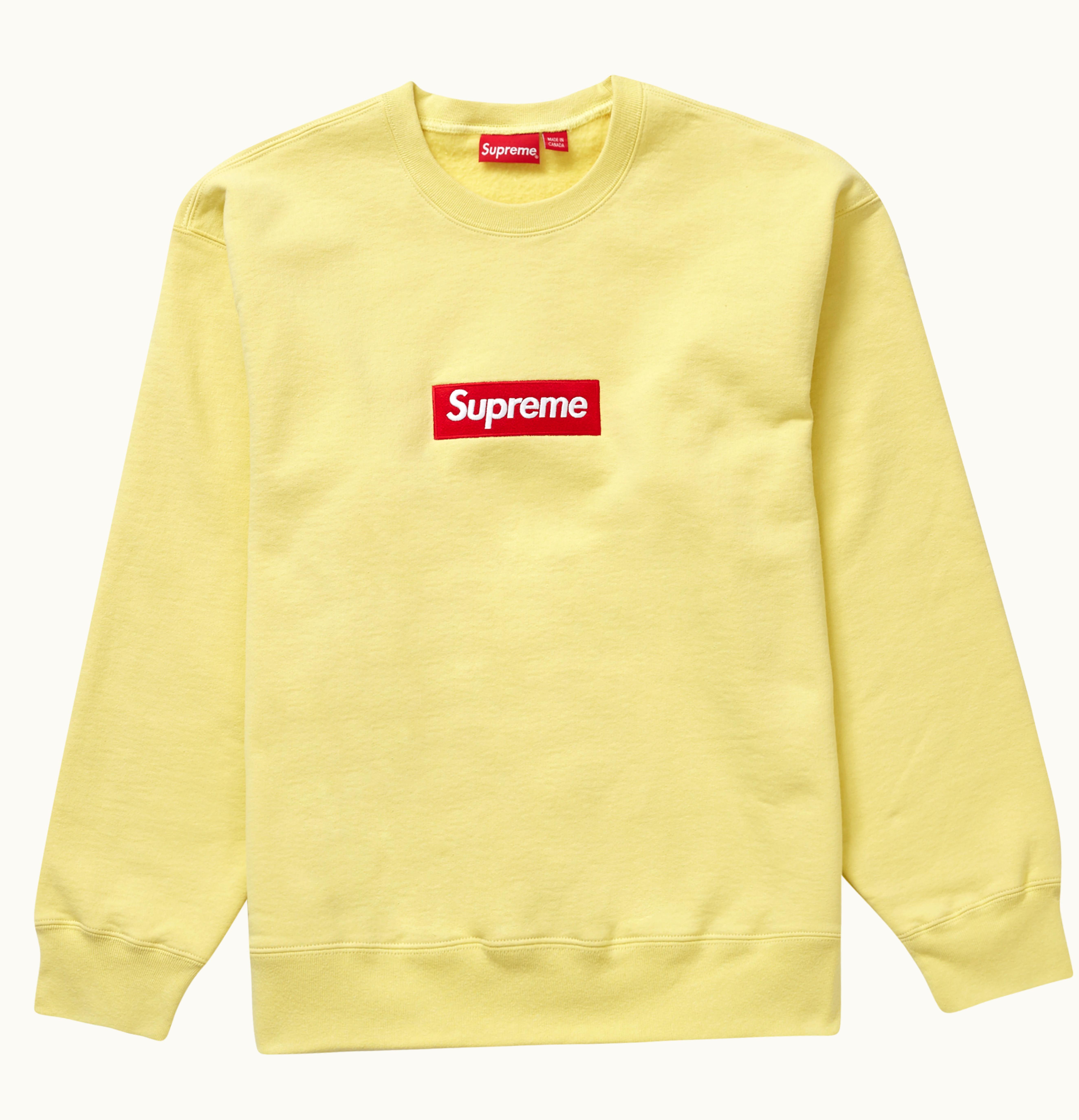 Supreme Supreme Box Logo Crewneck FW22 Pale Yellow