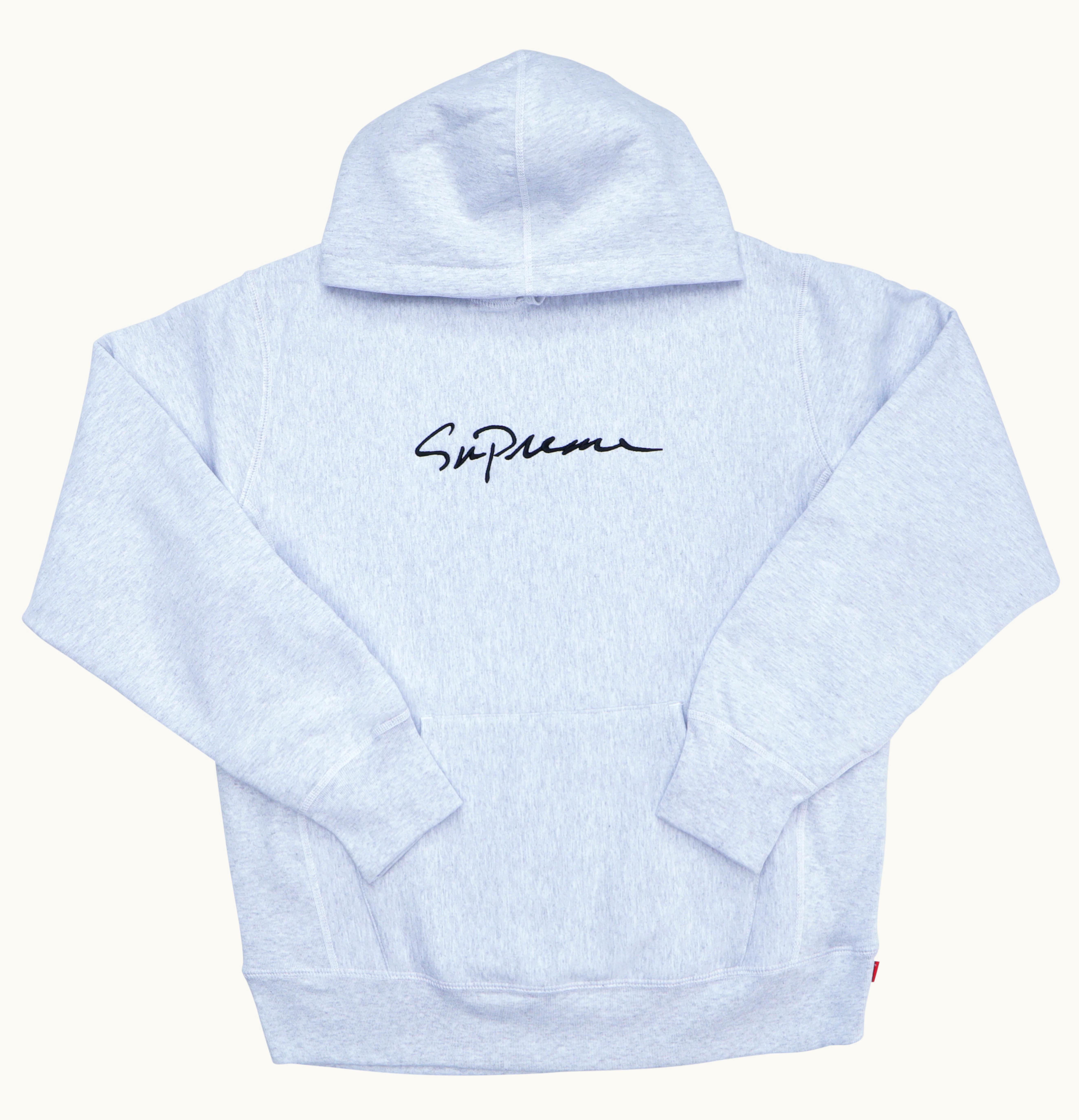 Supreme Supreme Classic Script Hooded Sweatshirt Ash Grey