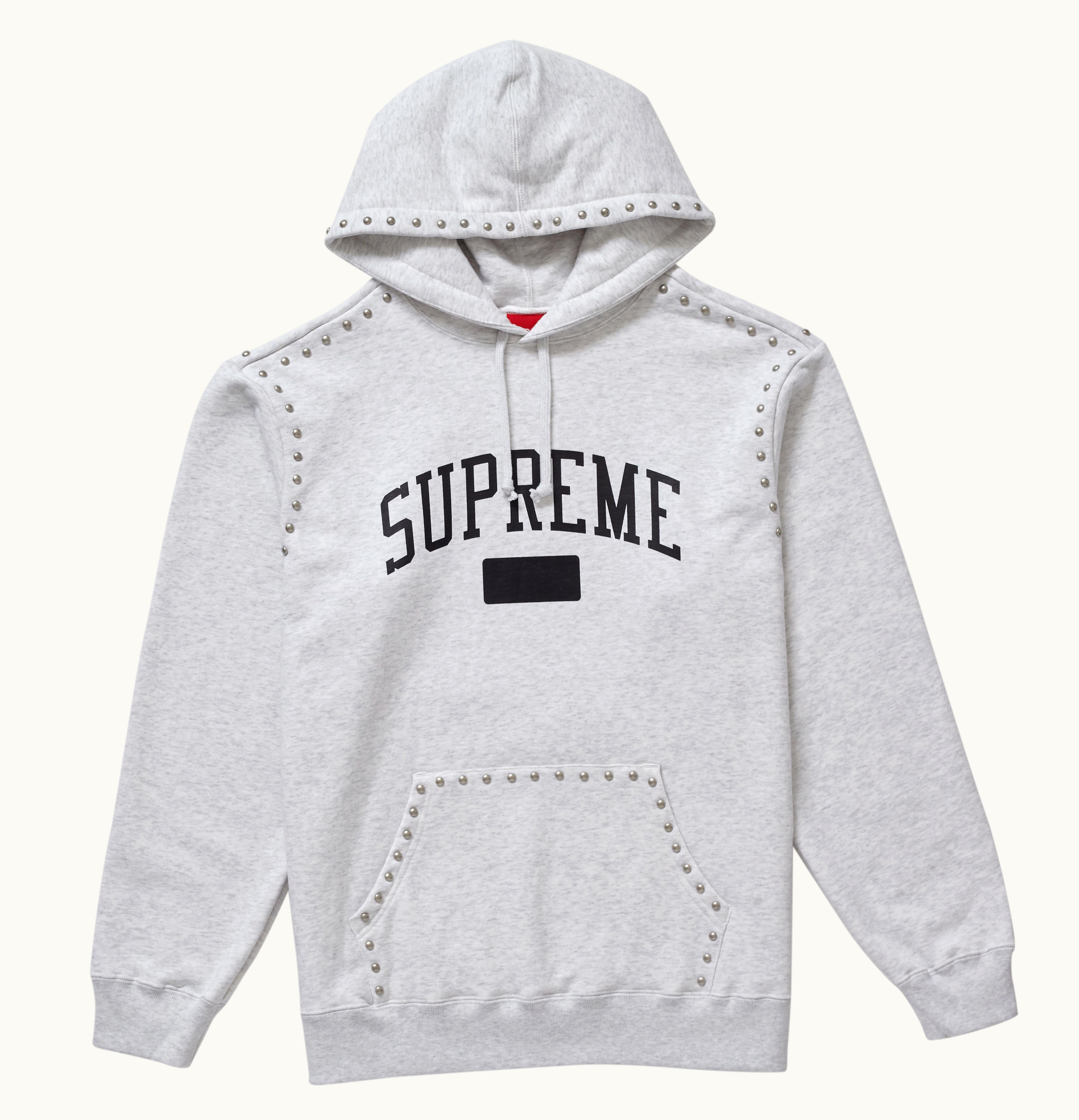 Supreme Supreme Studded Hooded Sweatshirt FW18 Ash Grey