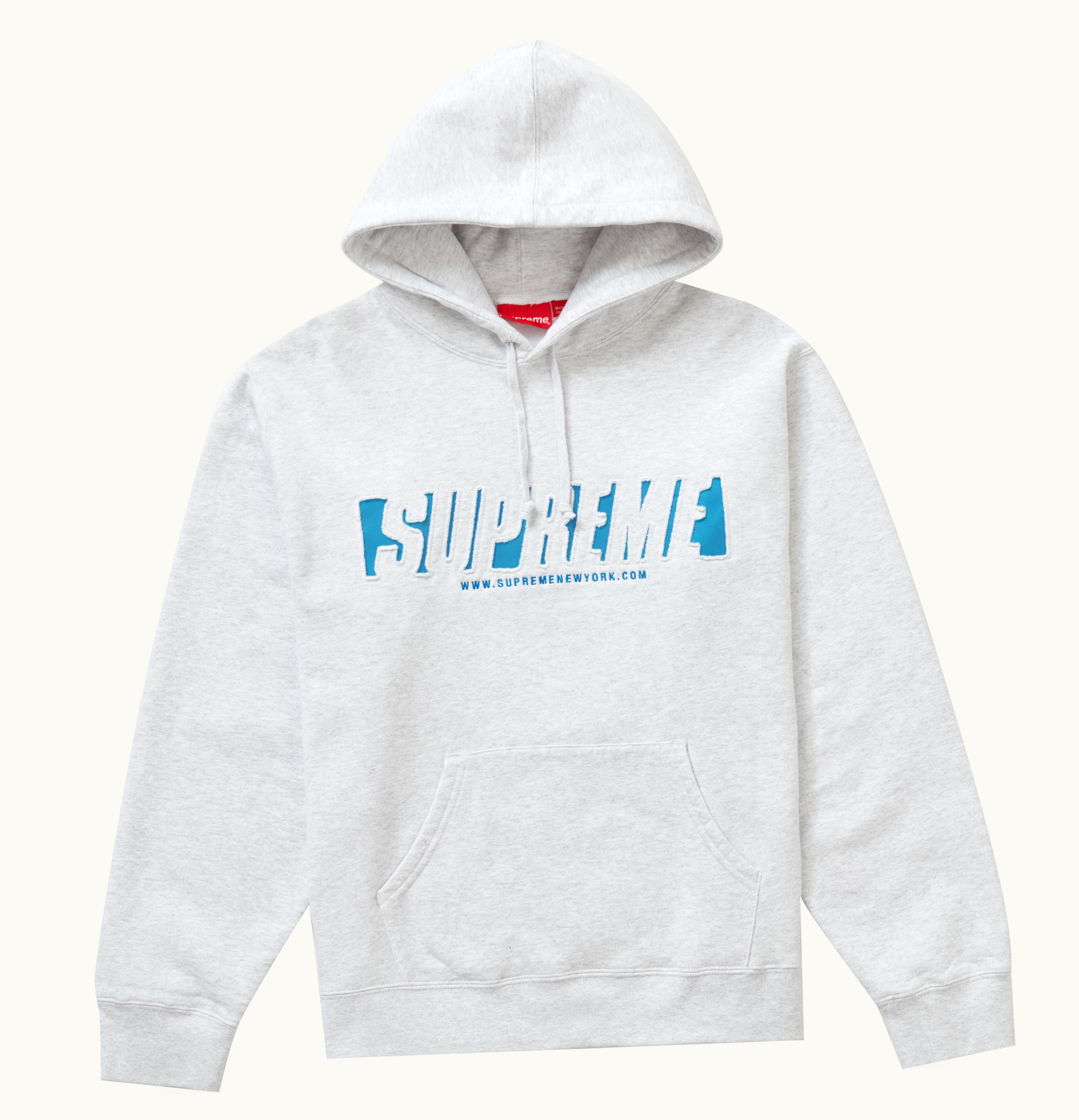 Supreme Supreme Reflective Cutout Hooded Sweatshirt Heather Grey