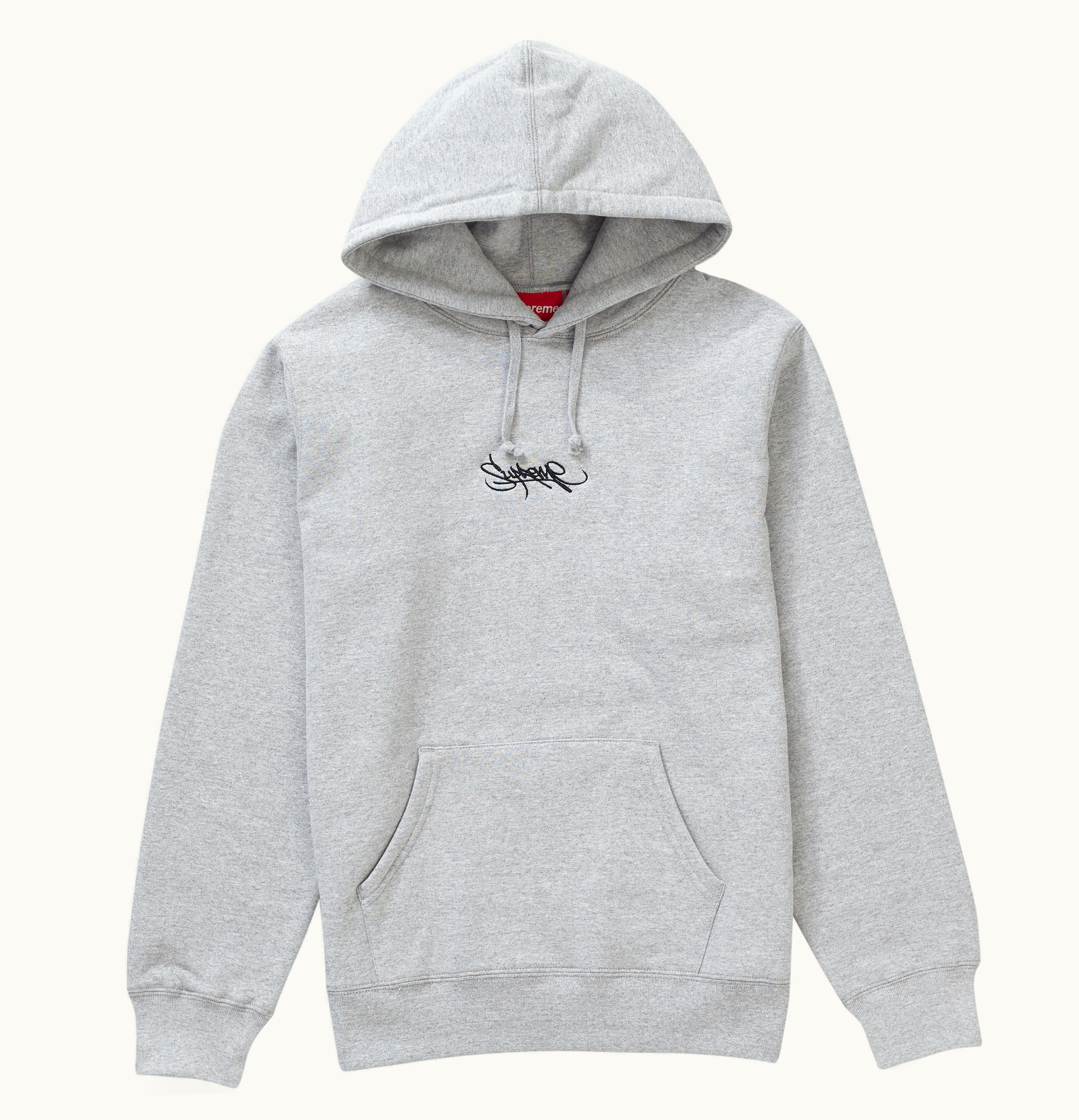 Supreme Supreme Tag Logo Hooded Sweatshirt Heather Grey