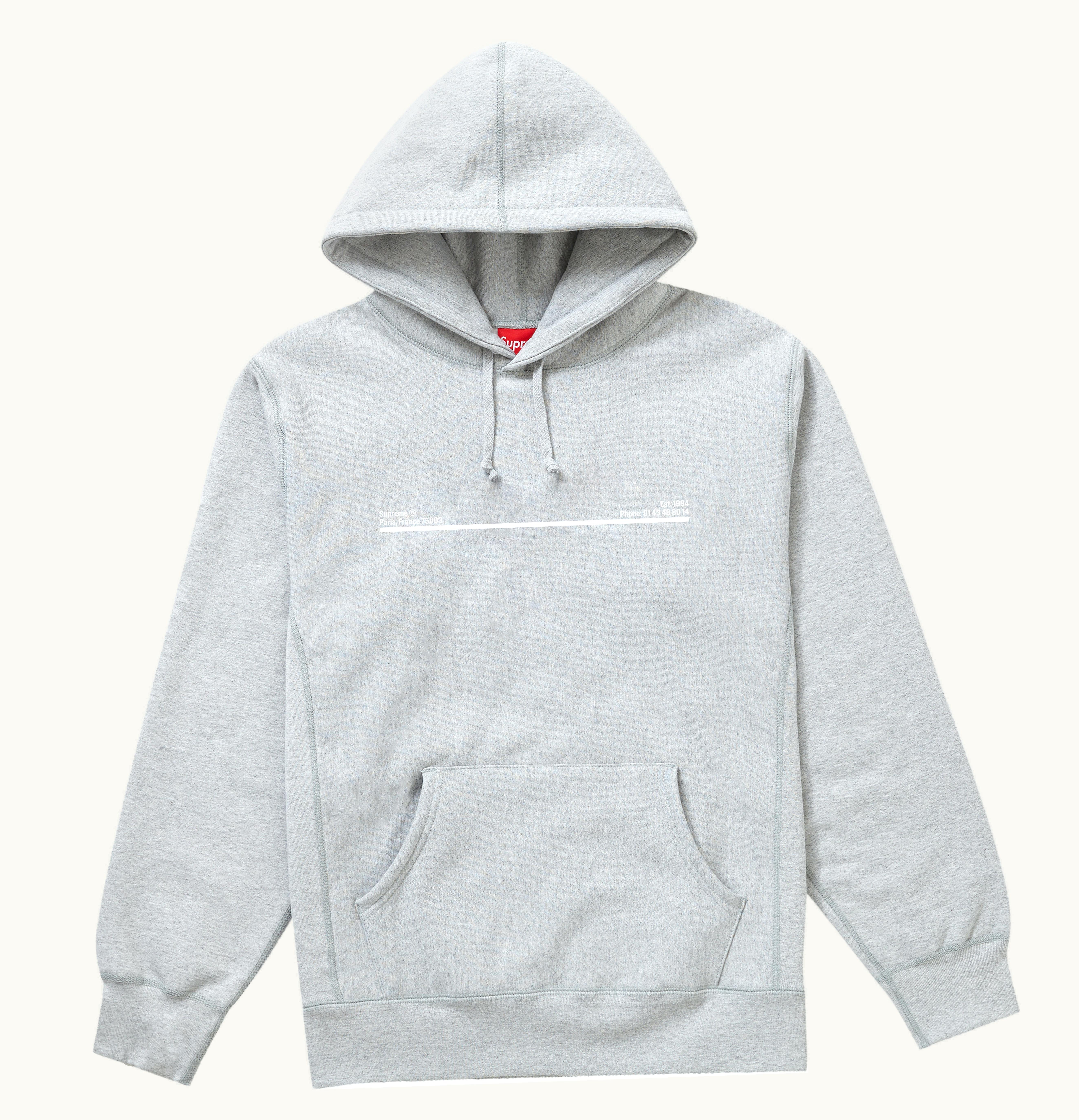 Supreme Supreme Shop Hooded Sweatshirt Heather Grey Paris