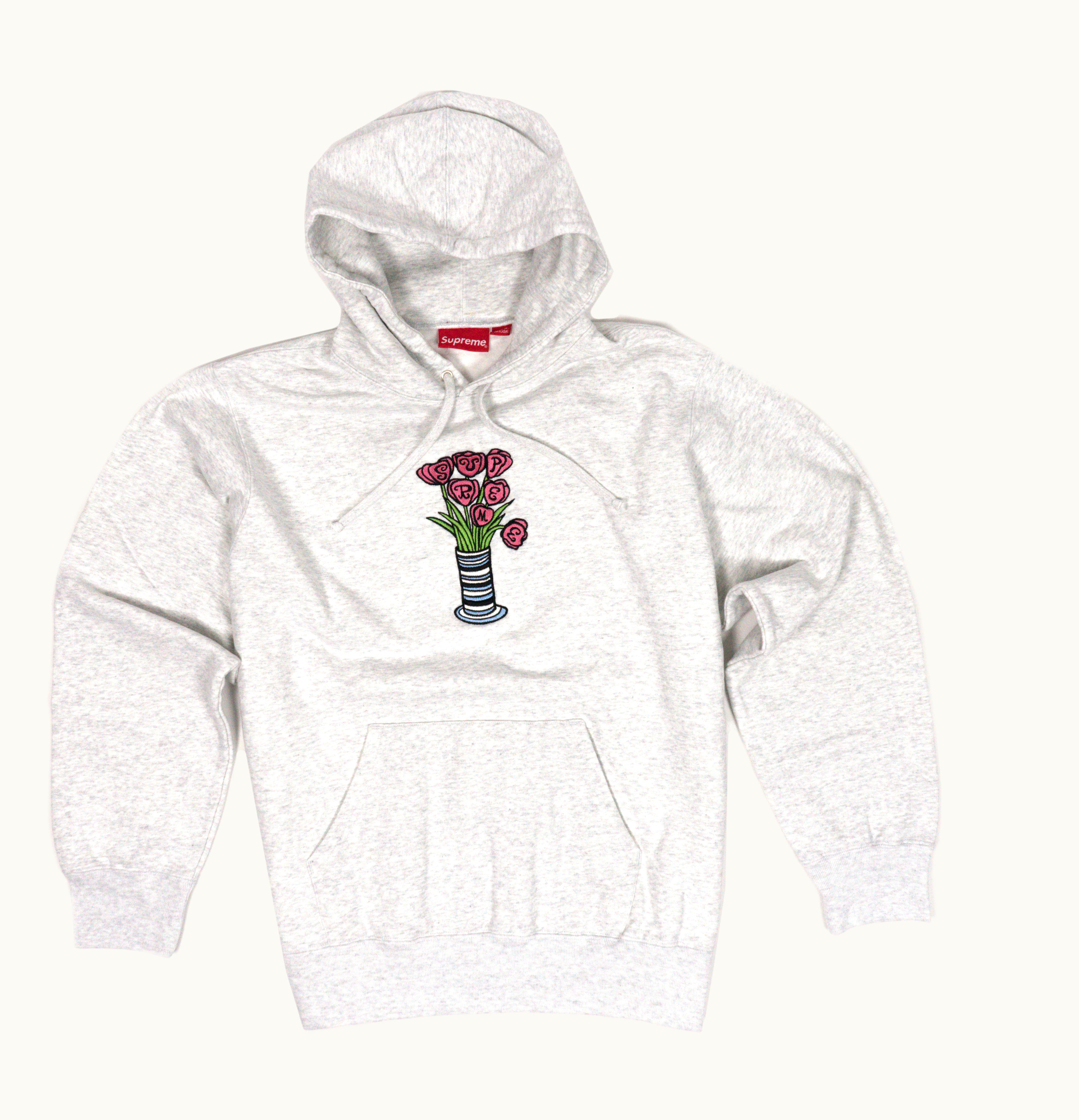 Supreme Supreme Flowers Hooded Sweatshirt Ash Grey