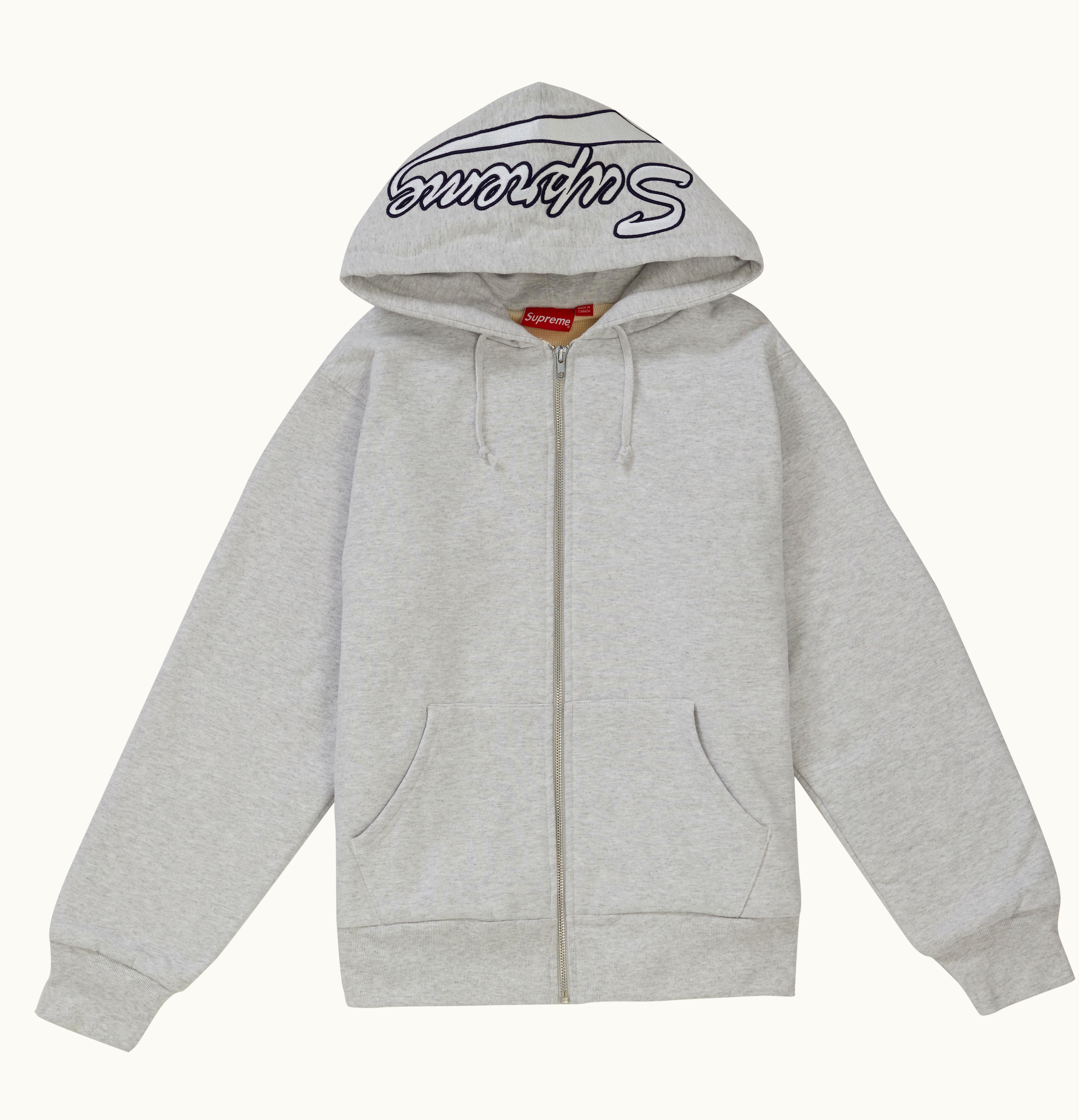 Supreme Supreme Thermal Zip Up Sweatshirt Ash Grey
