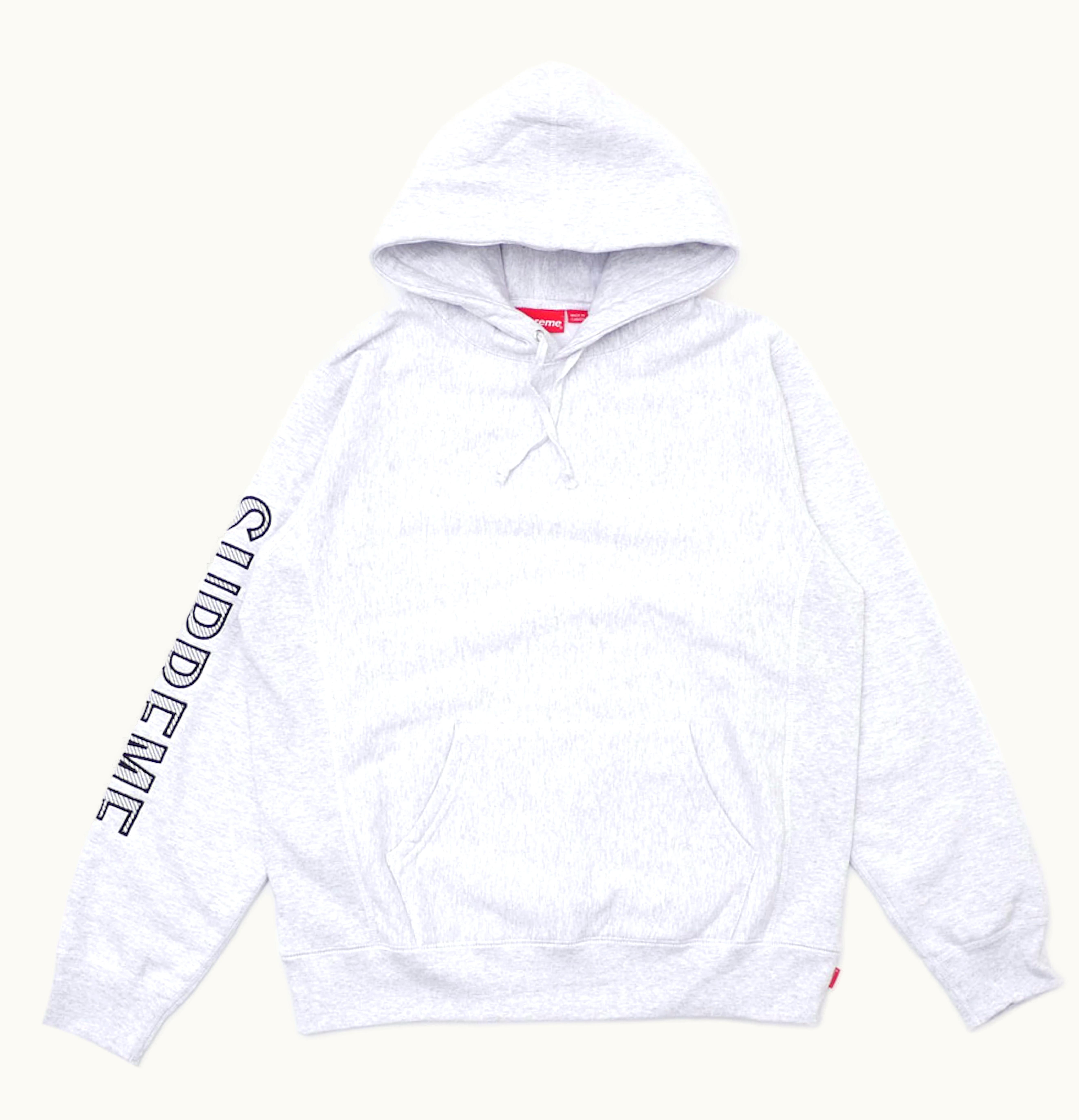 Supreme Supreme Sleeve Embroidery Hooded Sweatshirt Ash Grey