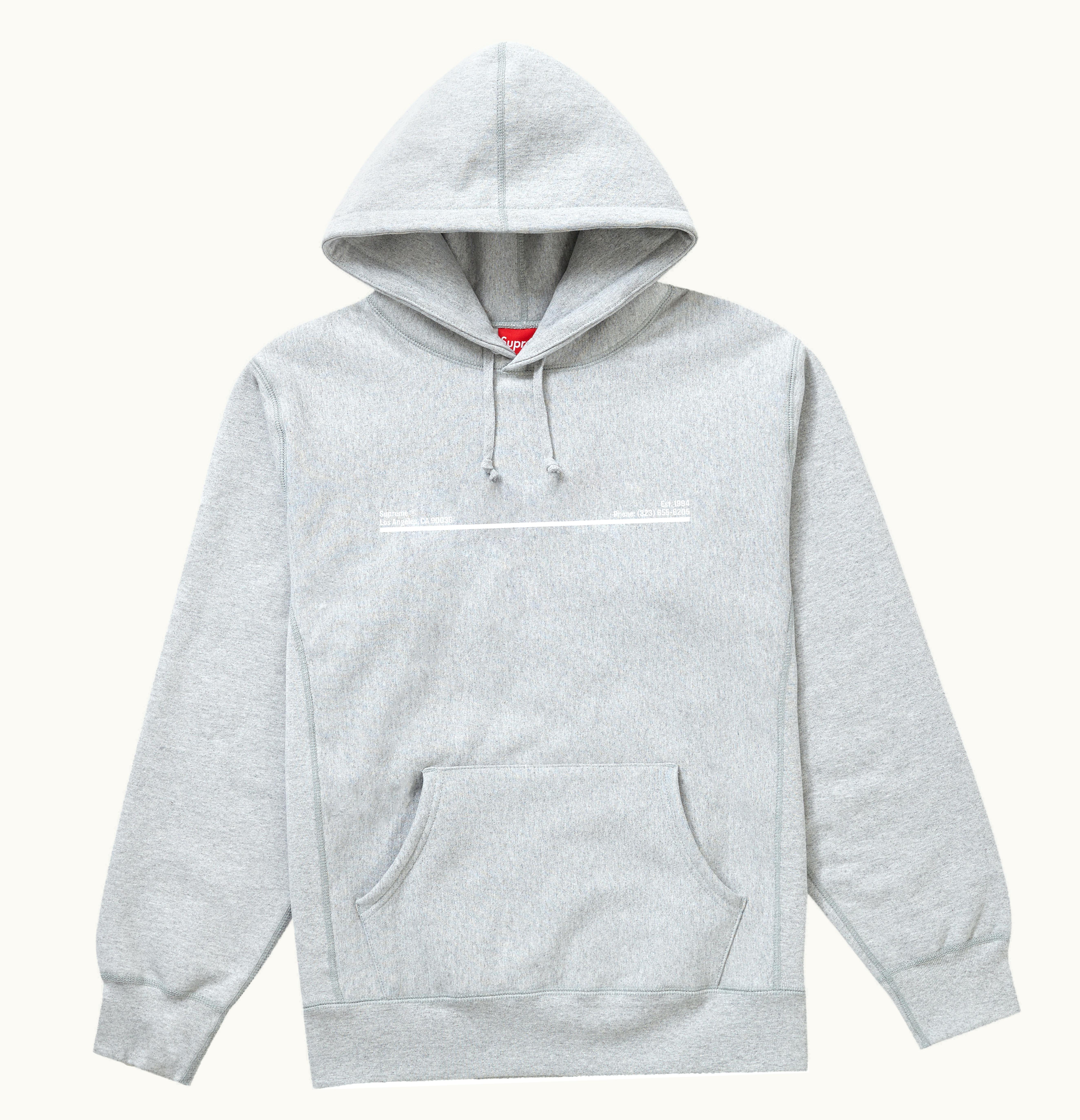 Supreme Supreme Shop Hooded Sweatshirt Heather Grey Los Angeles