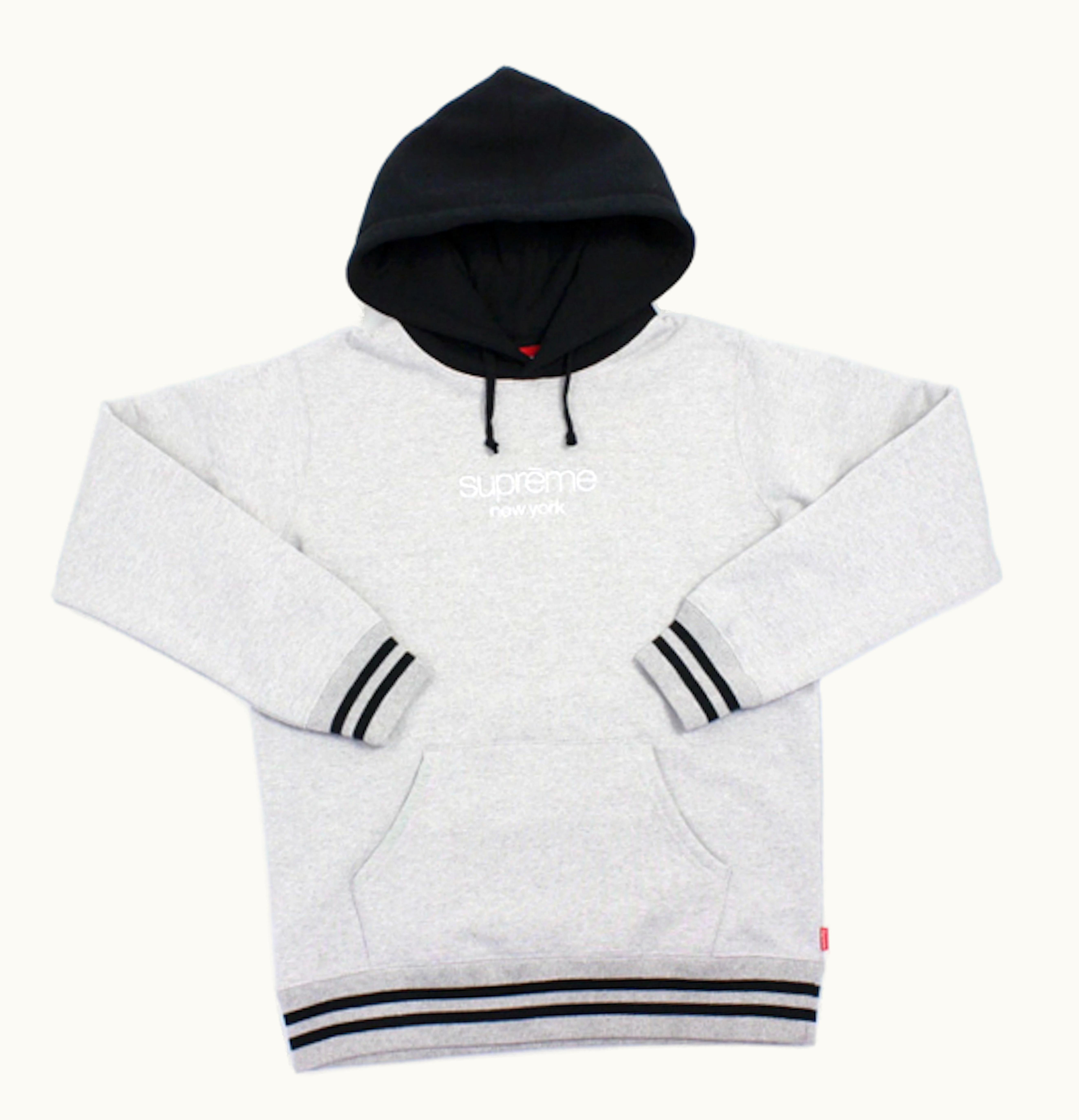 Supreme Supreme Classic Logo Two Tone Hoodie Heather Grey