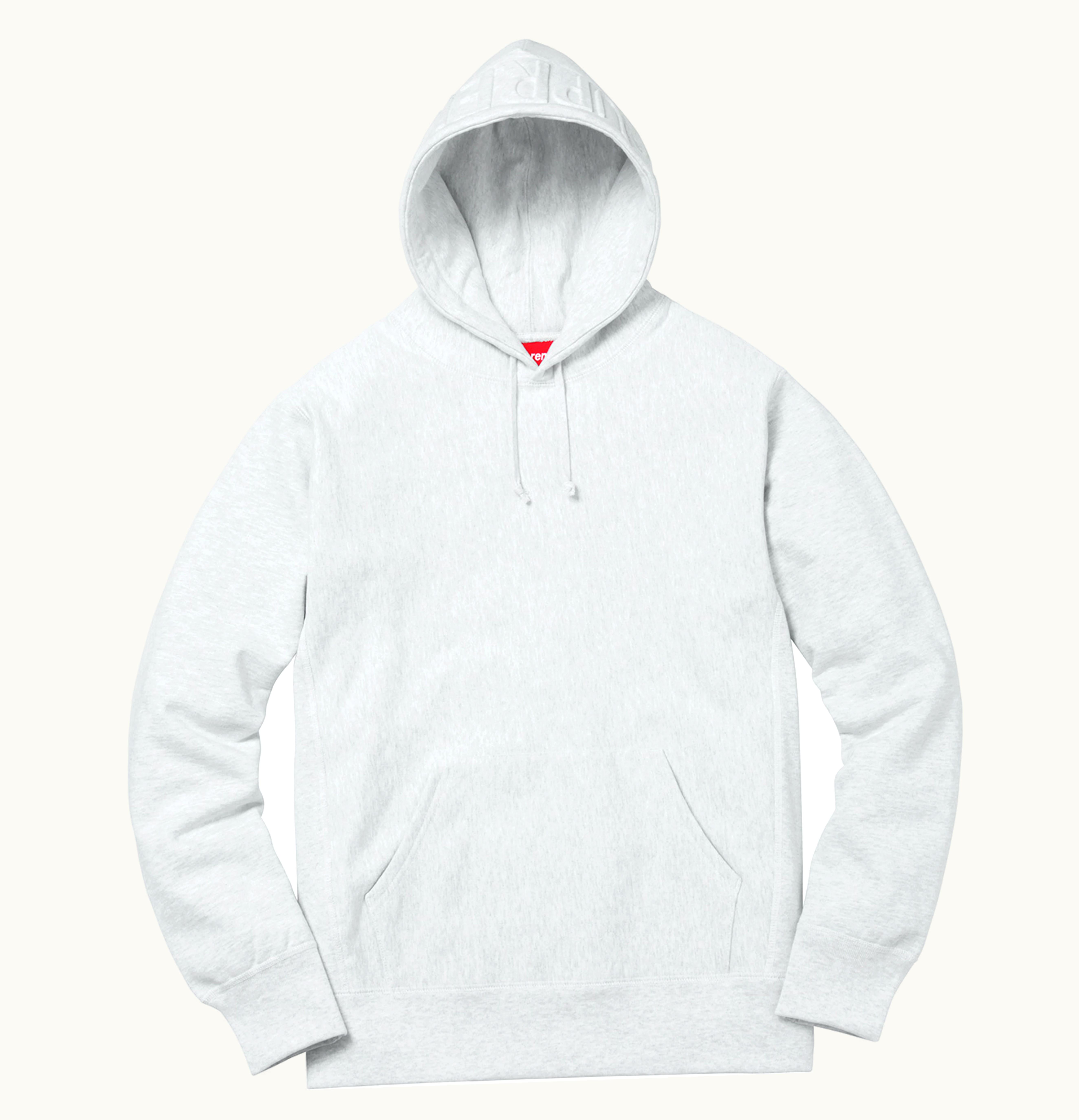 Supreme Supreme Embossed Logo Hooded Sweatshirt Ash Grey