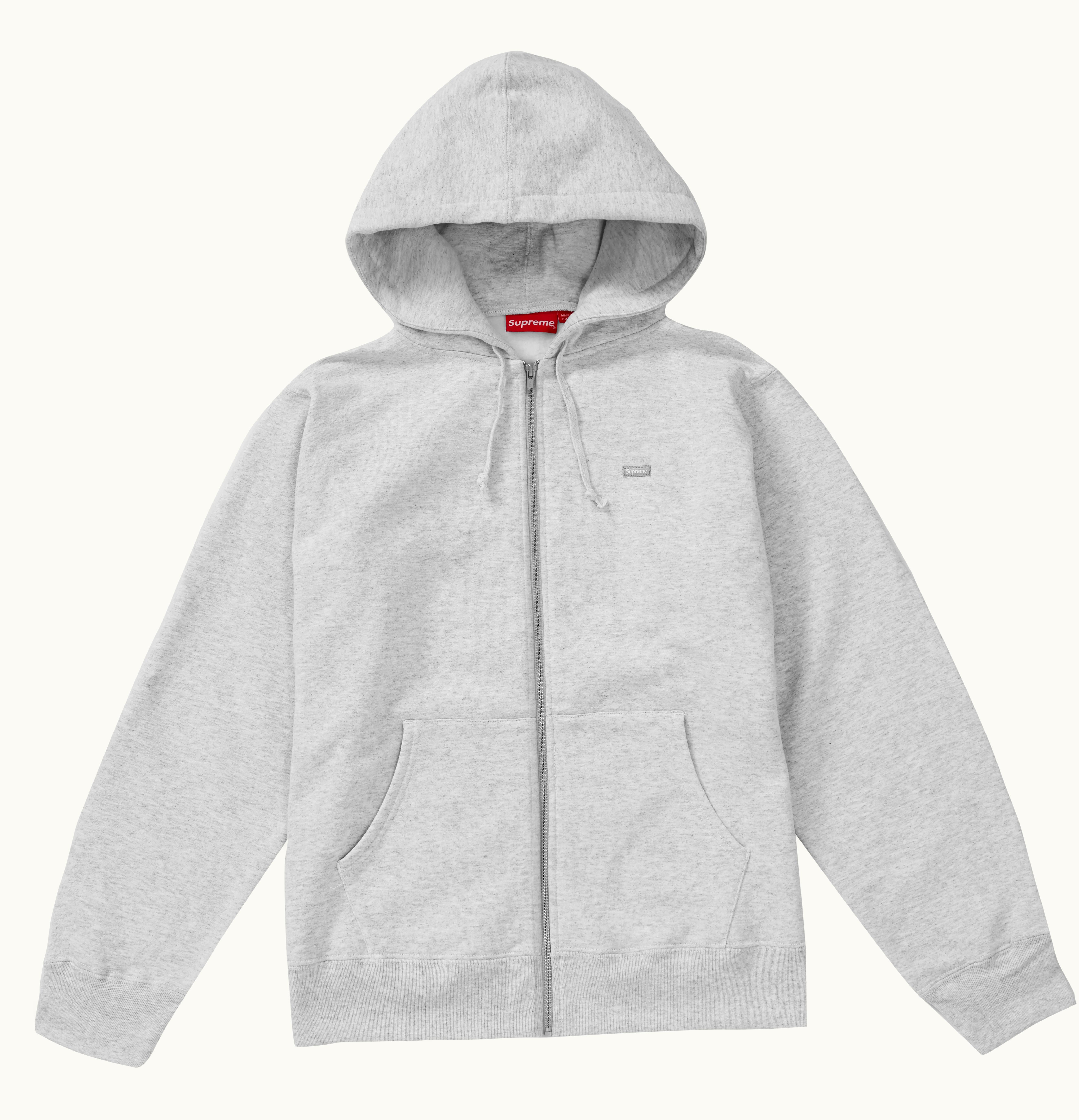 Supreme Supreme Reflective Small Box Zip Up Sweatshirt Ash Grey