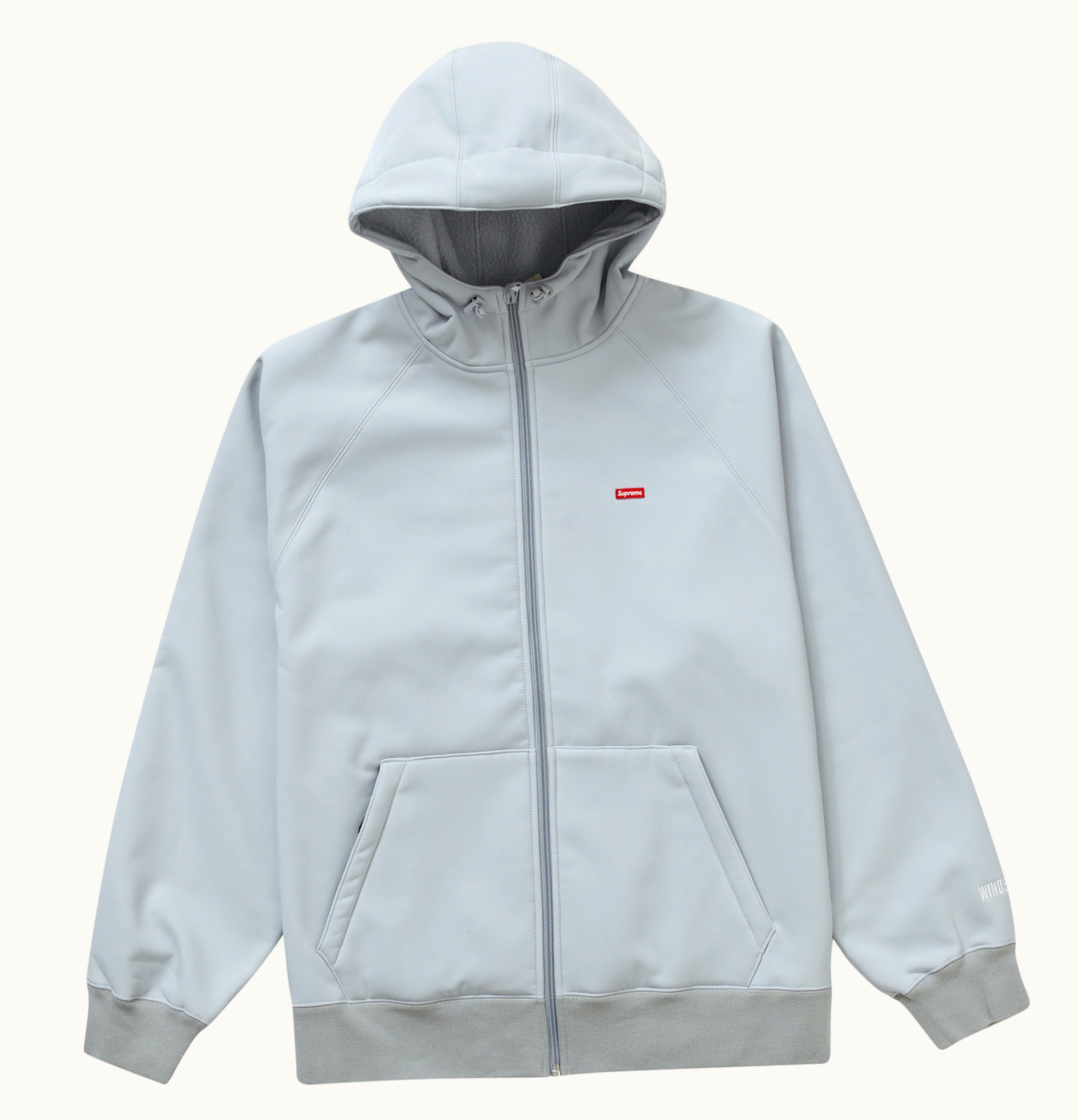Supreme Supreme WINDSTOPPER Zip Up Hooded Sweatshirt FW22 Light Grey