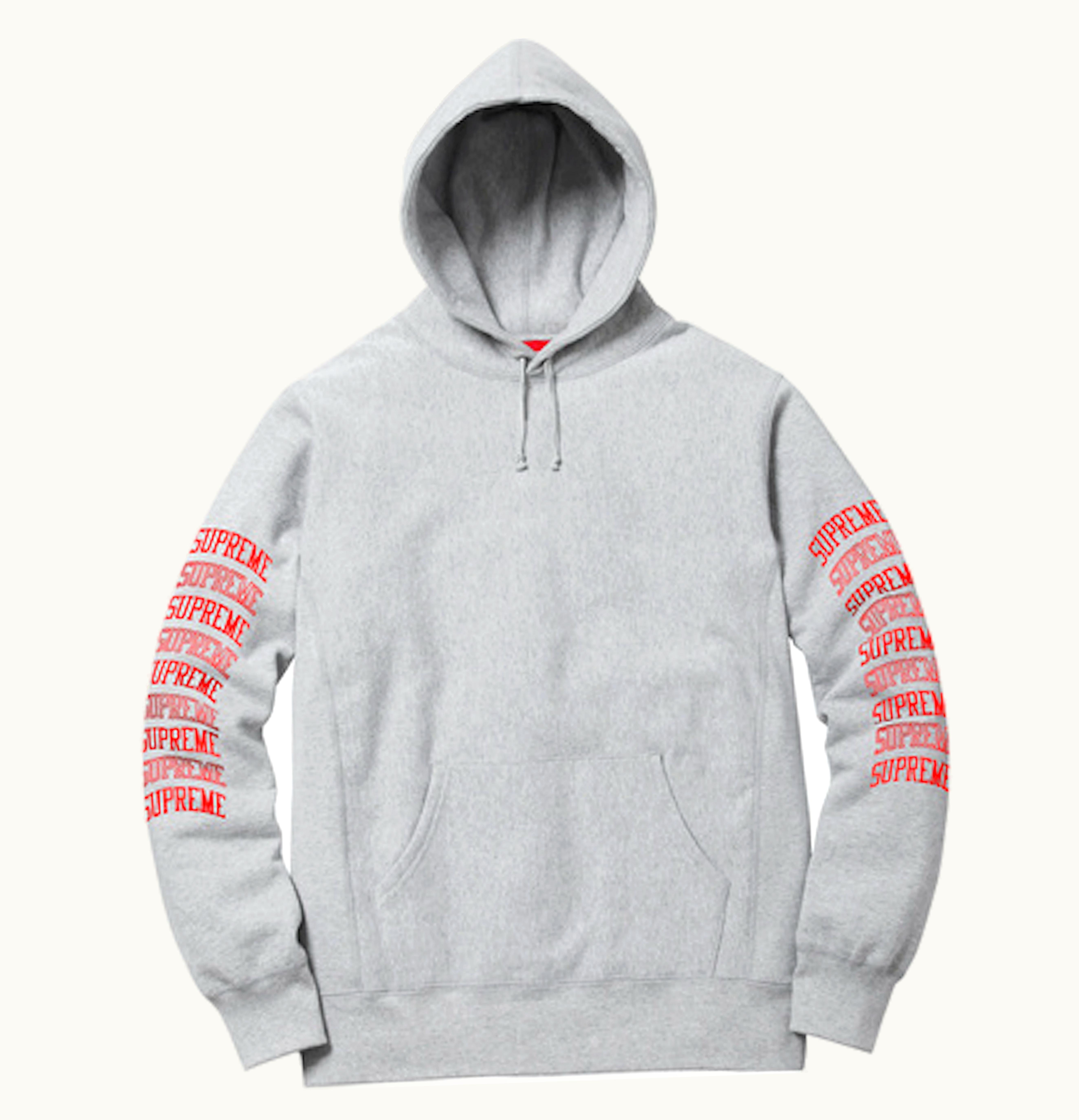 Supreme Supreme Sleeve Arc Hooded Sweatshirt Heather Grey
