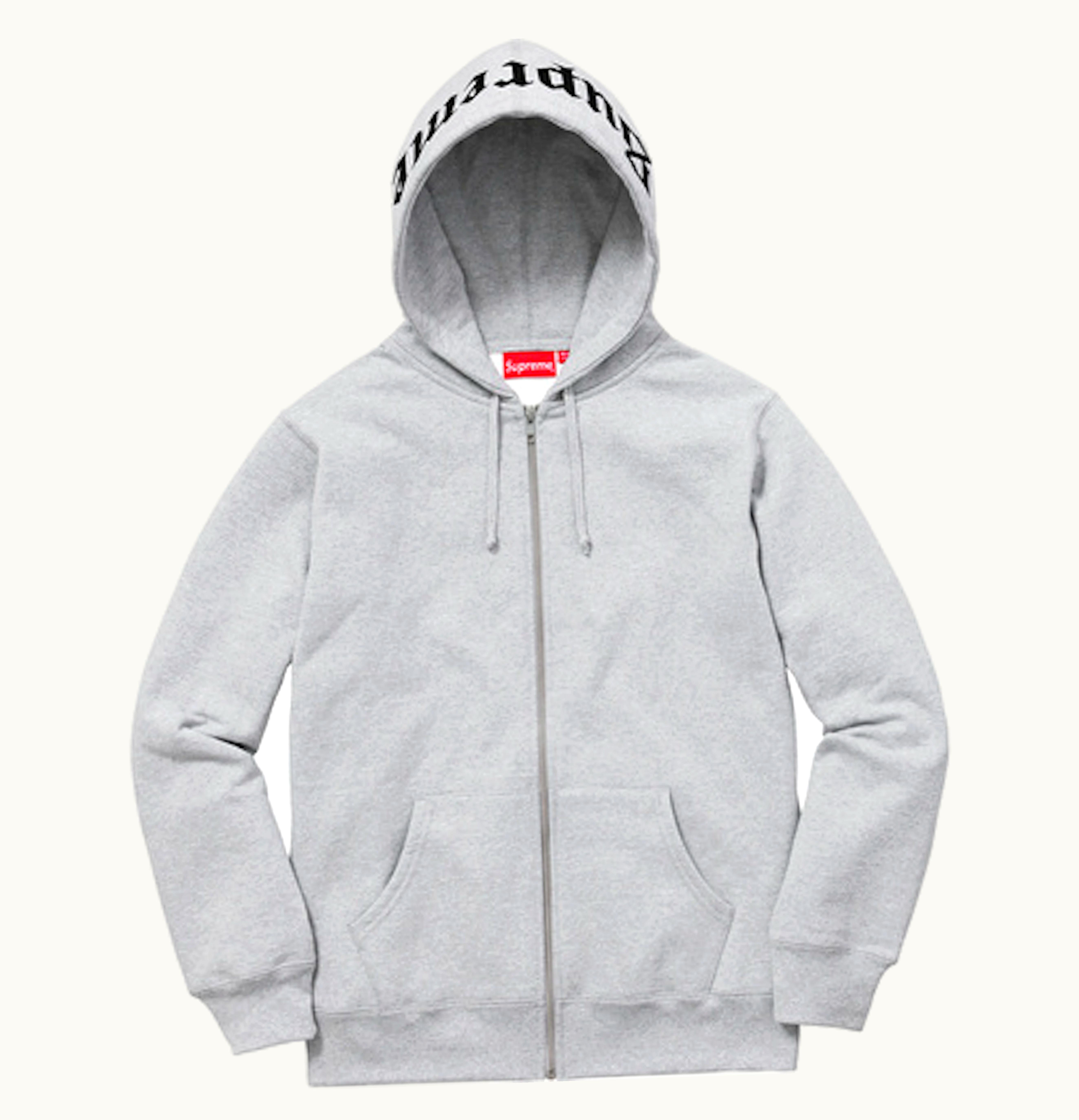 Supreme Supreme Old English Hood Logo Zip Up Hoodie Heather Grey