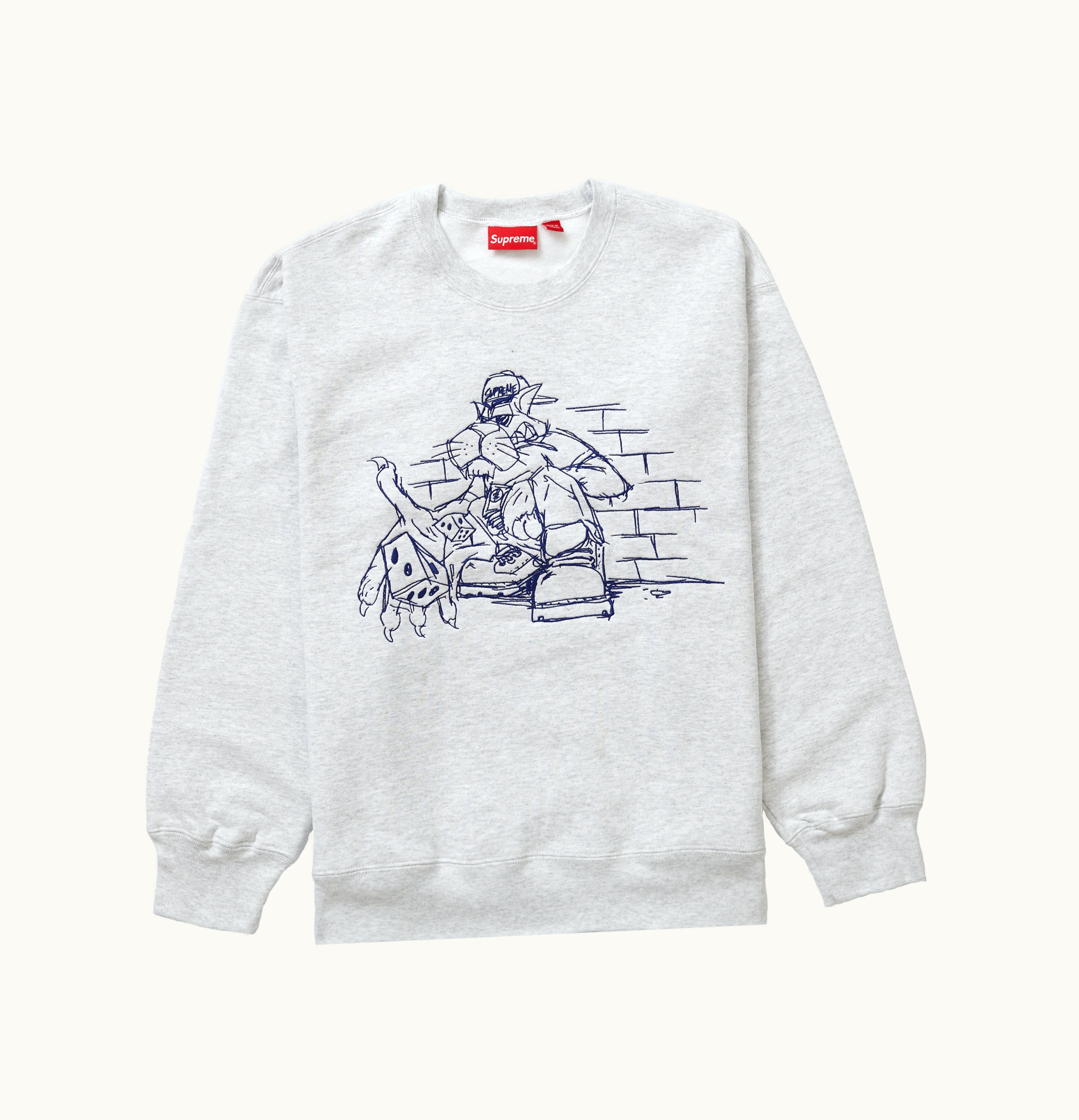 Supreme Supreme Dice Crewneck Ash Grey