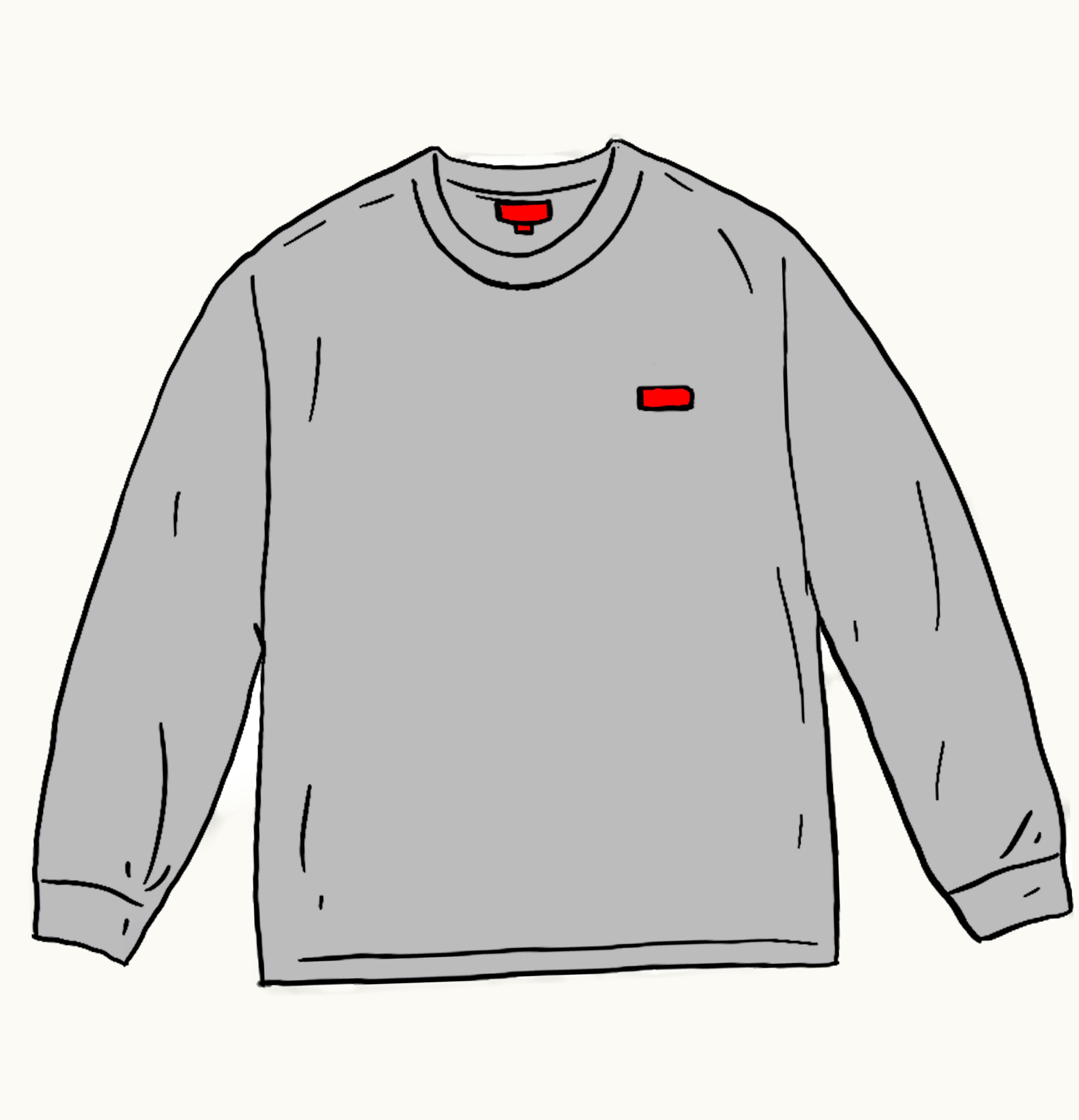 Supreme Supreme Small Box L S Tee Grey