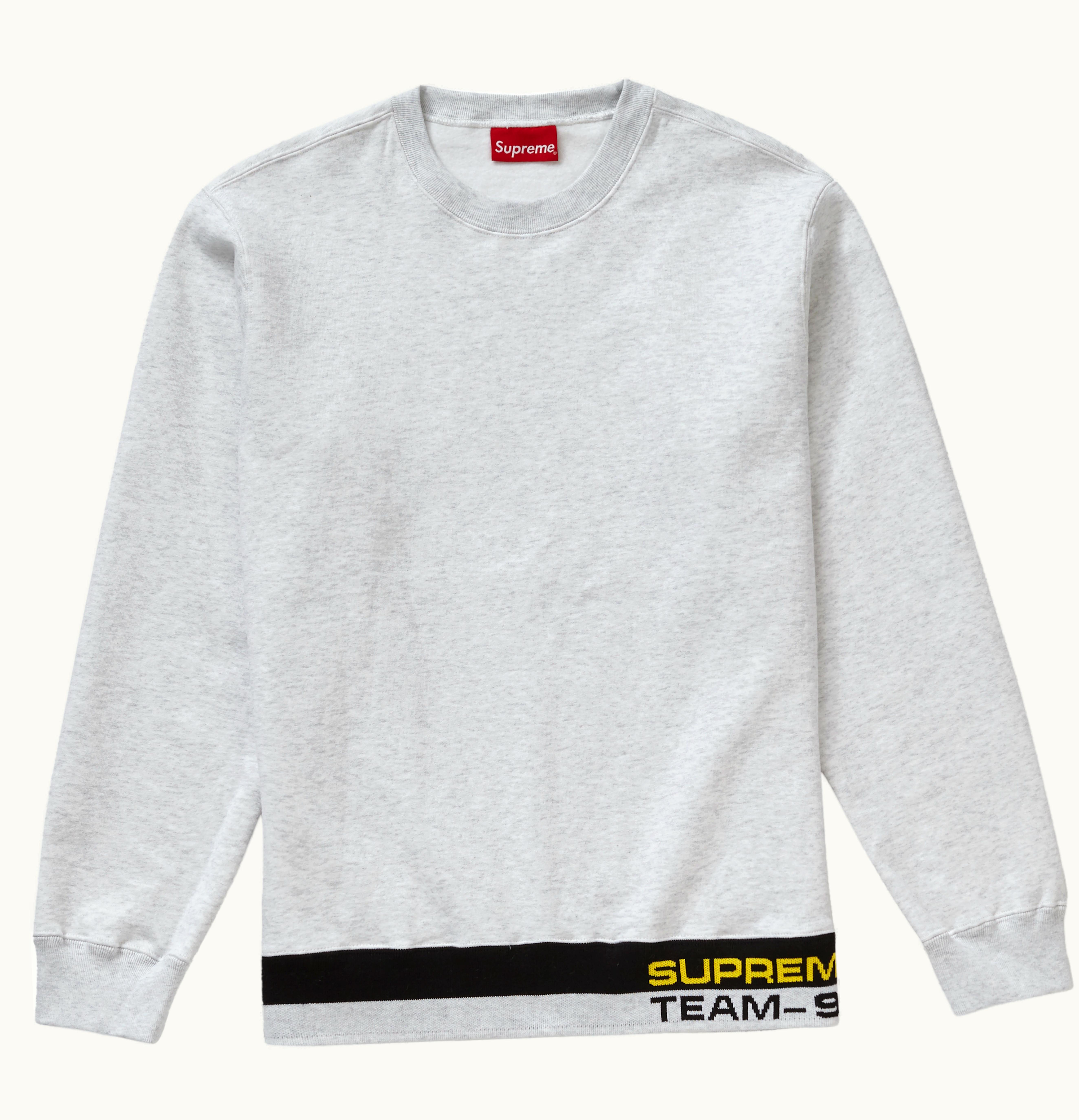 Supreme Supreme Rib Stripe Crewneck Ash Grey