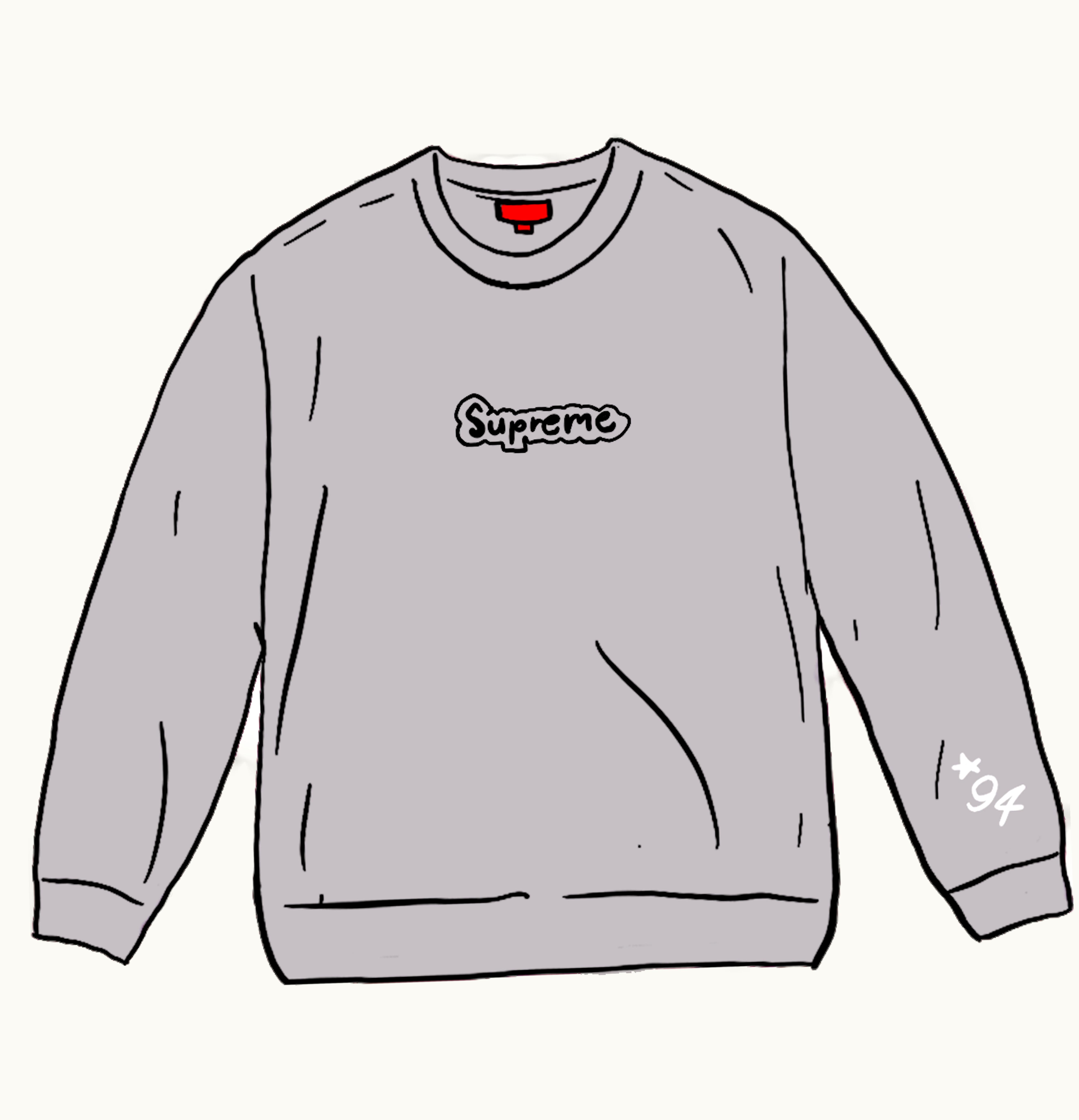 Supreme Supreme Gonz Logo Crewneck Grey