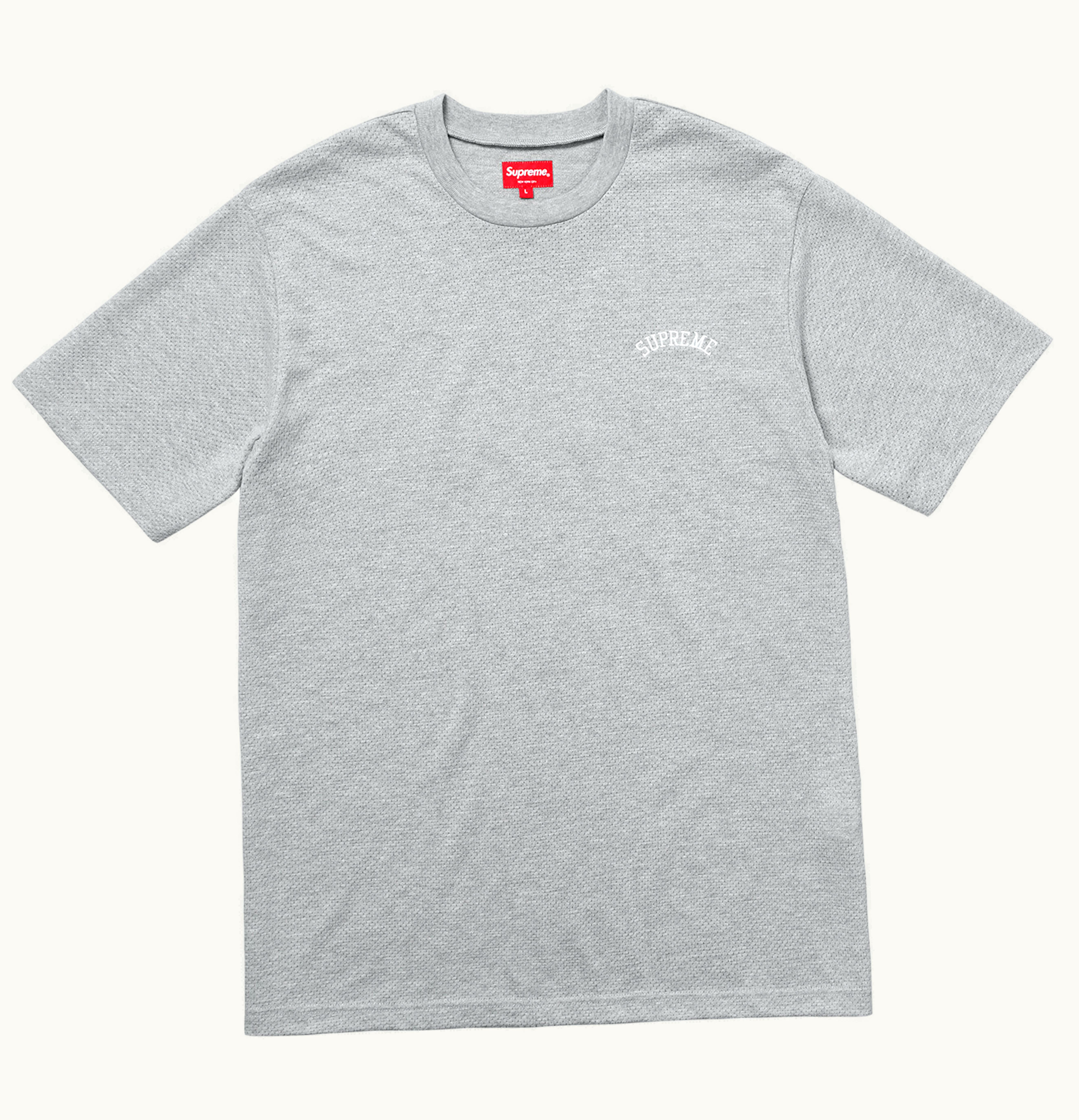 Supreme Supreme Mesh Arc Logo Tee Heather Grey