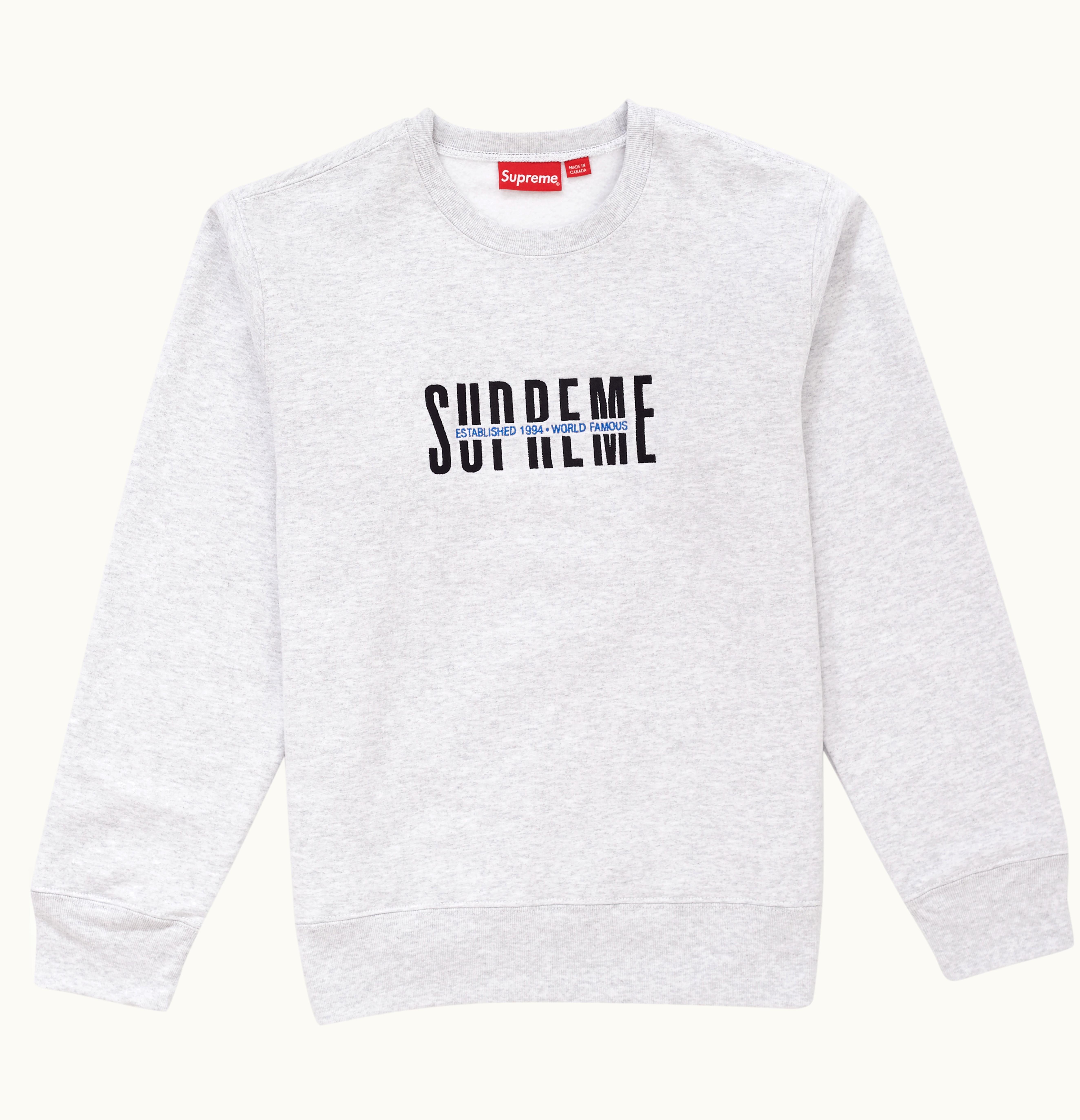 Supreme Supreme World Famous Crewneck Ash Grey