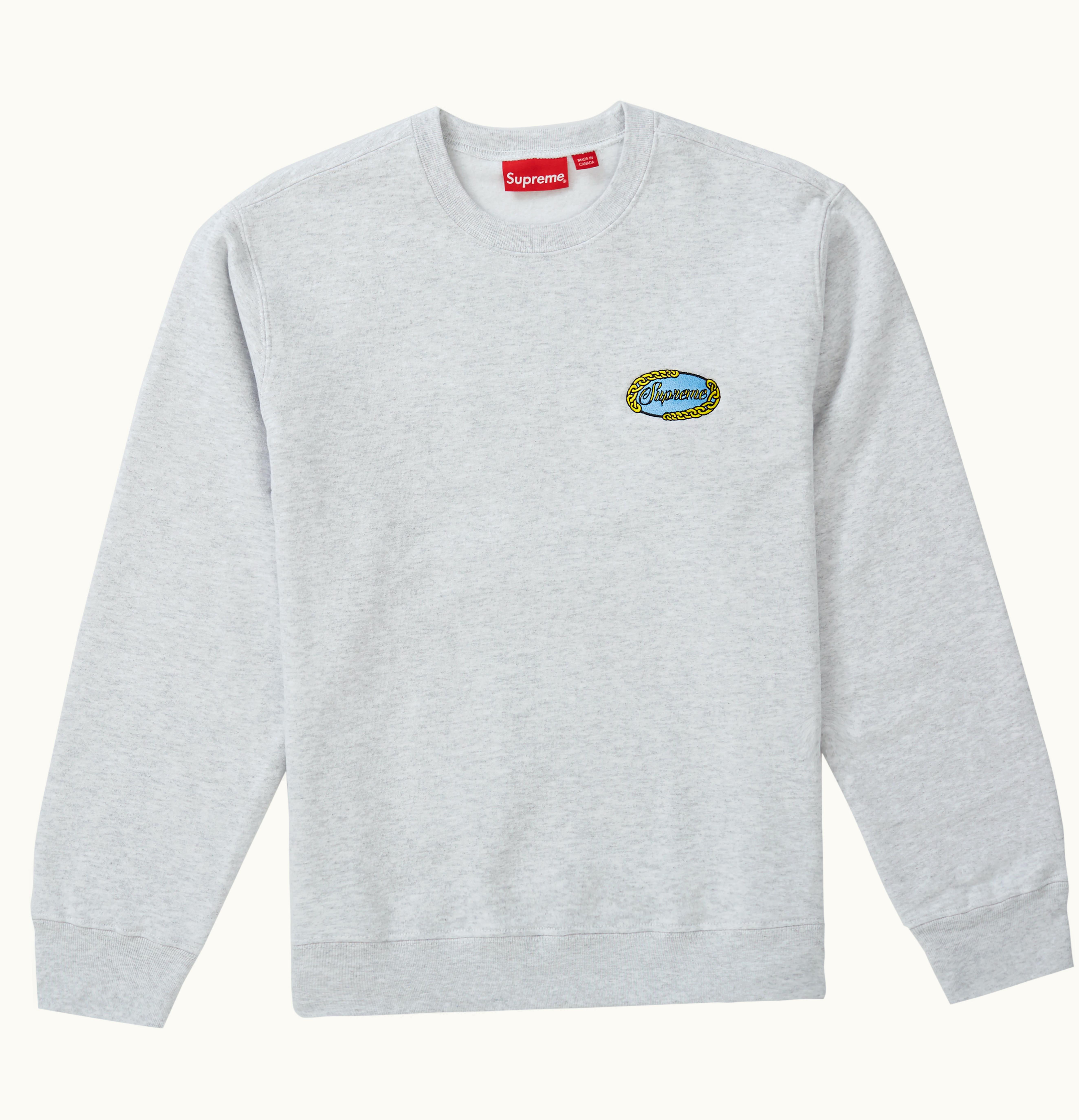 Supreme Supreme Chain Logo Crewneck Ash Grey