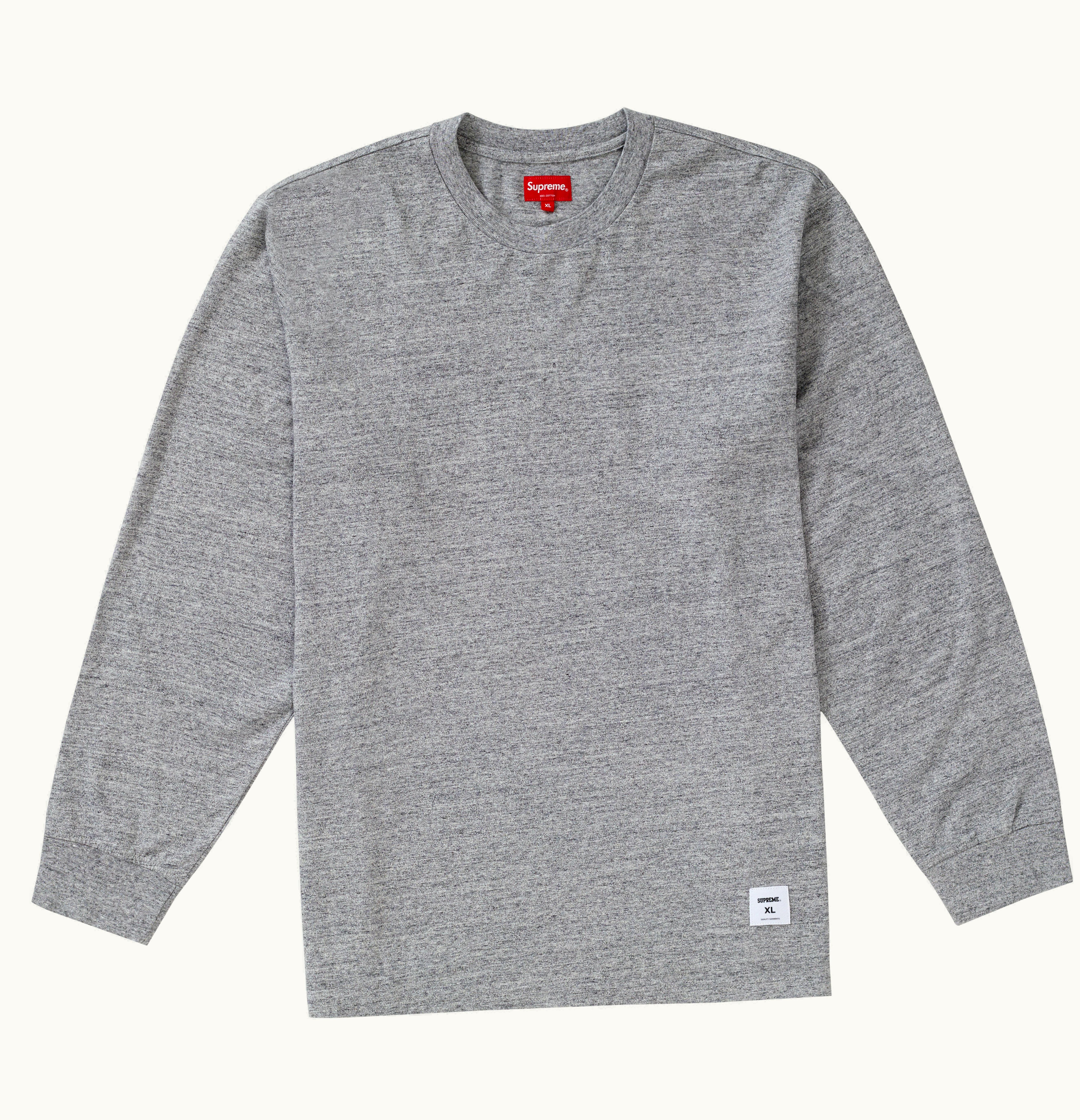 Supreme Supreme Trademark L S Top Heather Grey