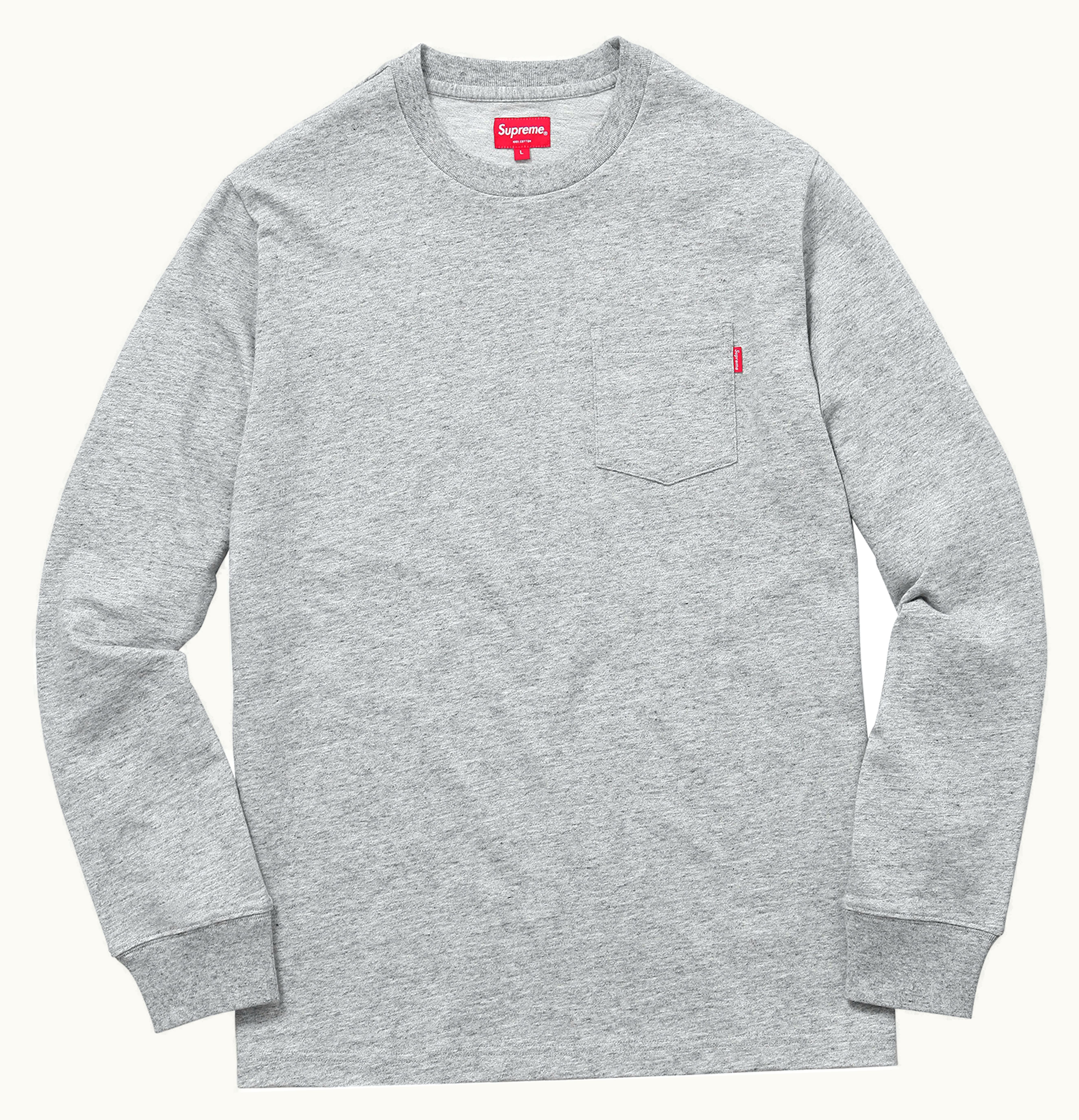 Supreme Supreme LS Pocket Tee Heather Grey