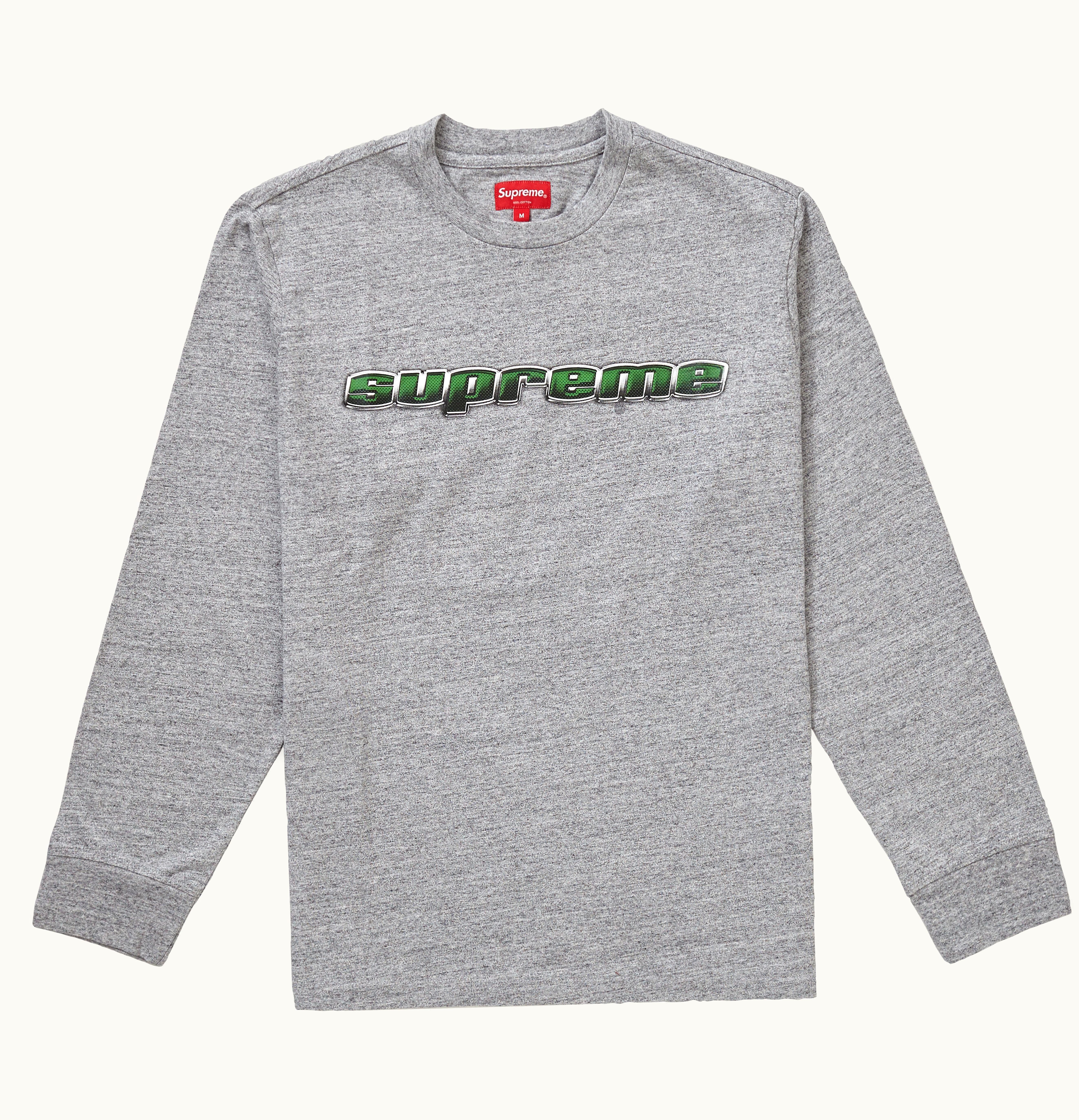 Supreme Supreme Chrome Logo L S Top Heather Grey