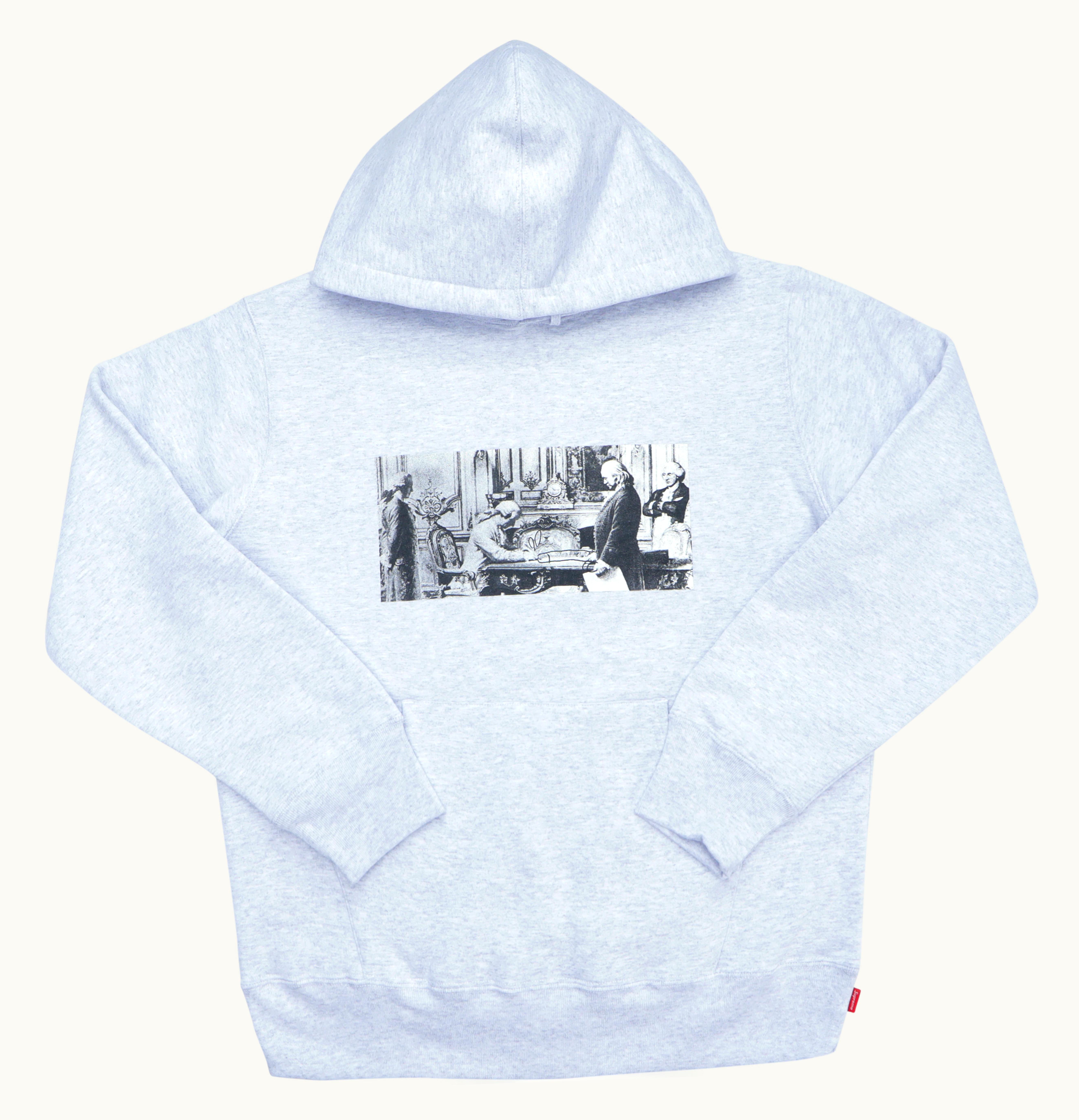 Supreme Supreme Mike Kelley Supreme Franklin Signing the Treaty of Alliance with French Officials Hooded Sweatshirt Ash Grey