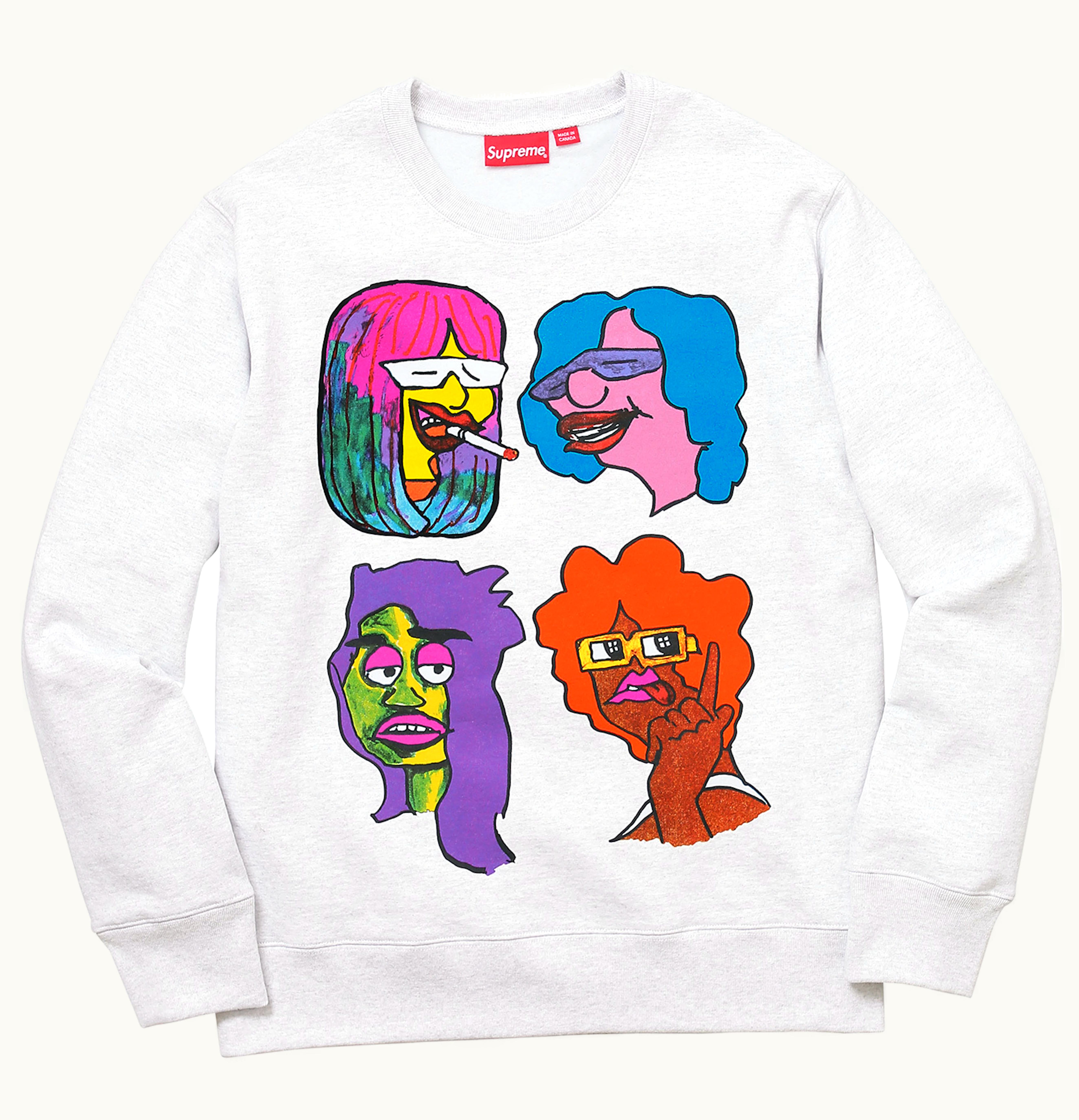 Supreme Supreme Gonz Heads Crewneck Ash Grey