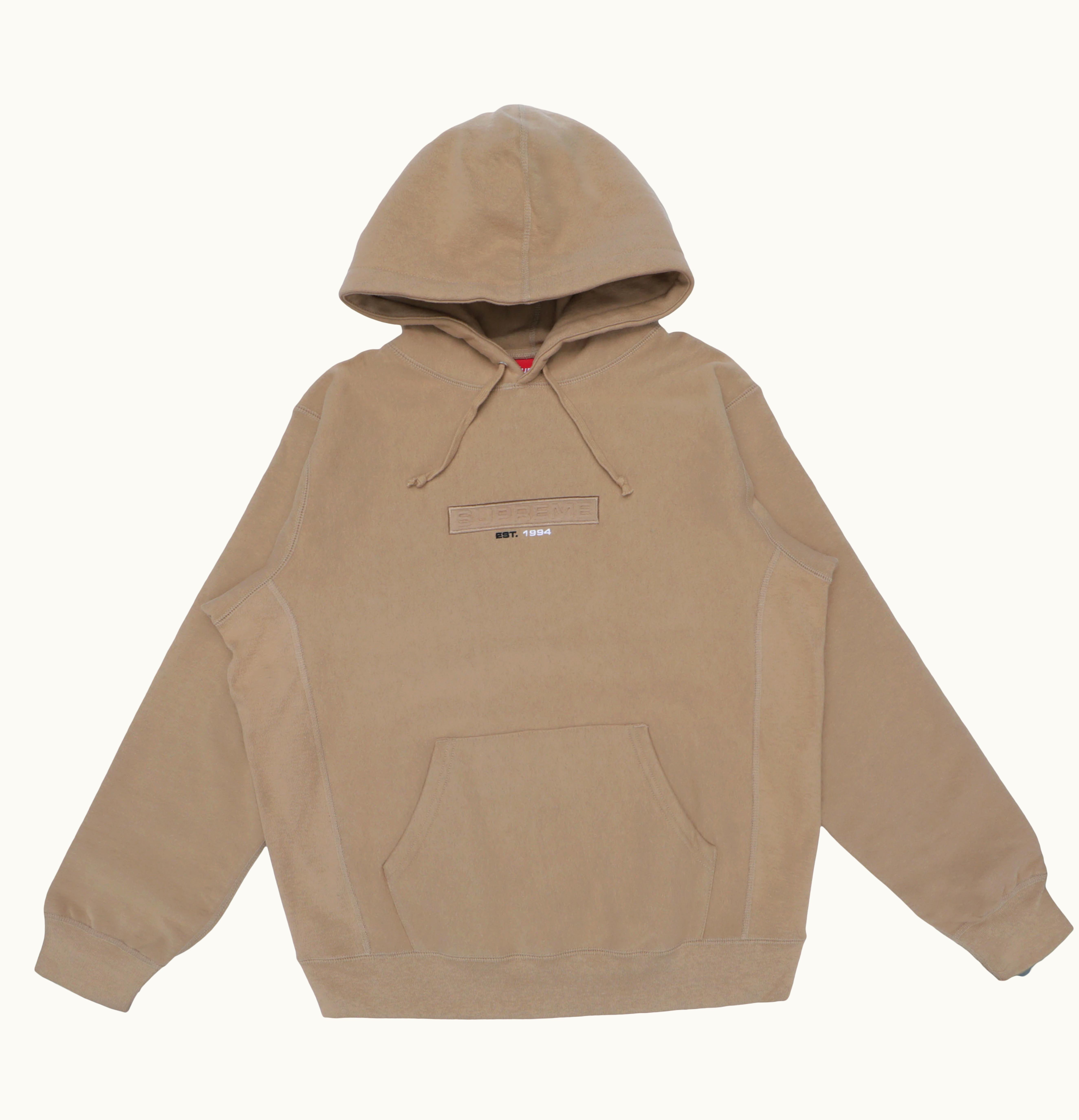 Supreme Supreme Embossed Logo Hooded Sweatshirt SS18 Light Brown