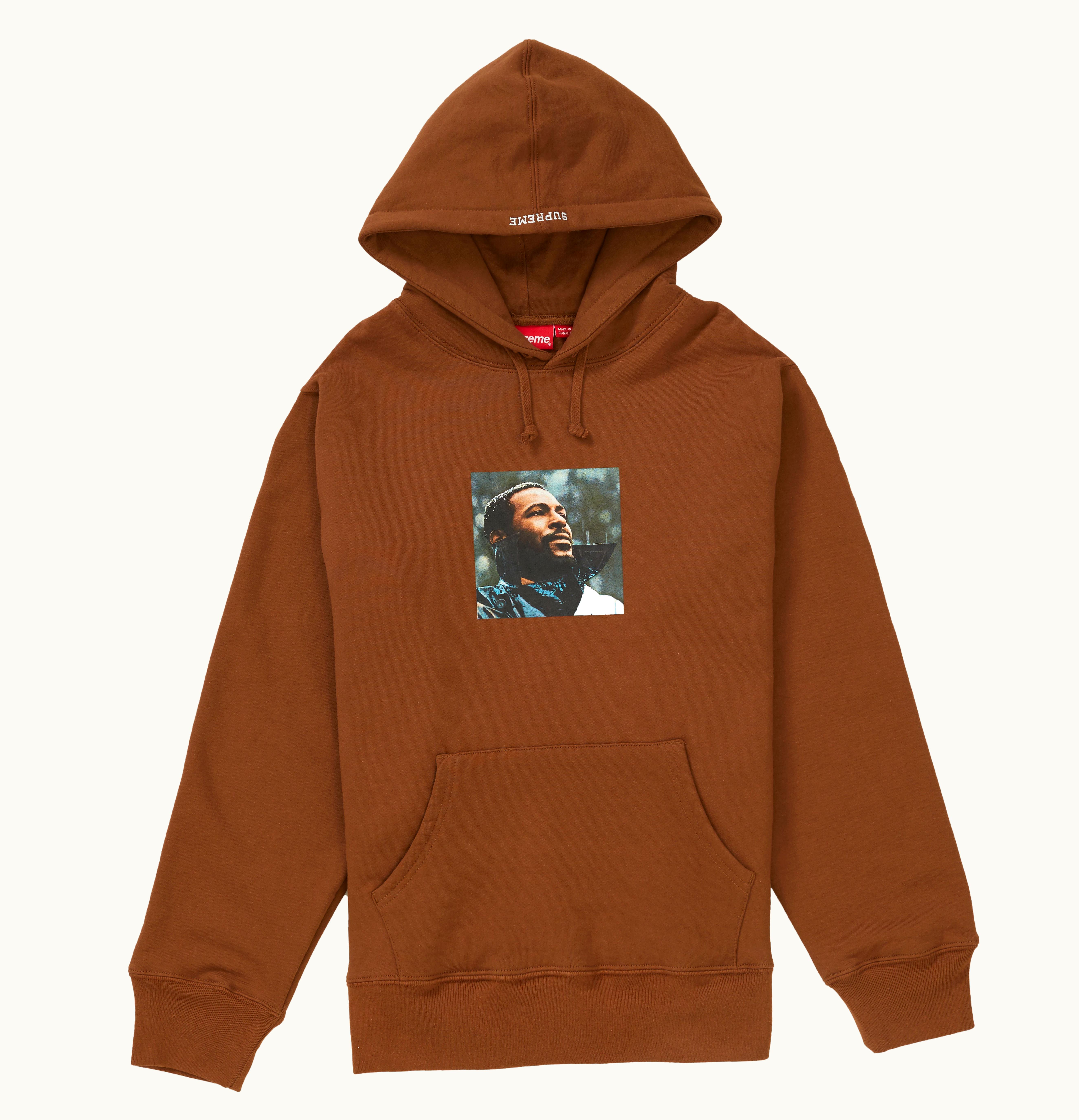 Supreme Supreme Marvin Gaye Hooded Sweatshirt Brown